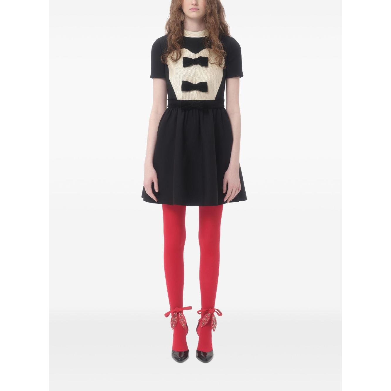 Valentino crepe couture short dress with bows Dresses Valentino White Smoke