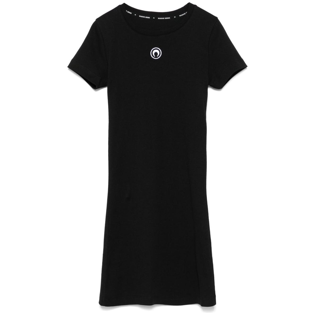 Marine Serre organic cotton T-shirt dress Dresses Marine Serre Black