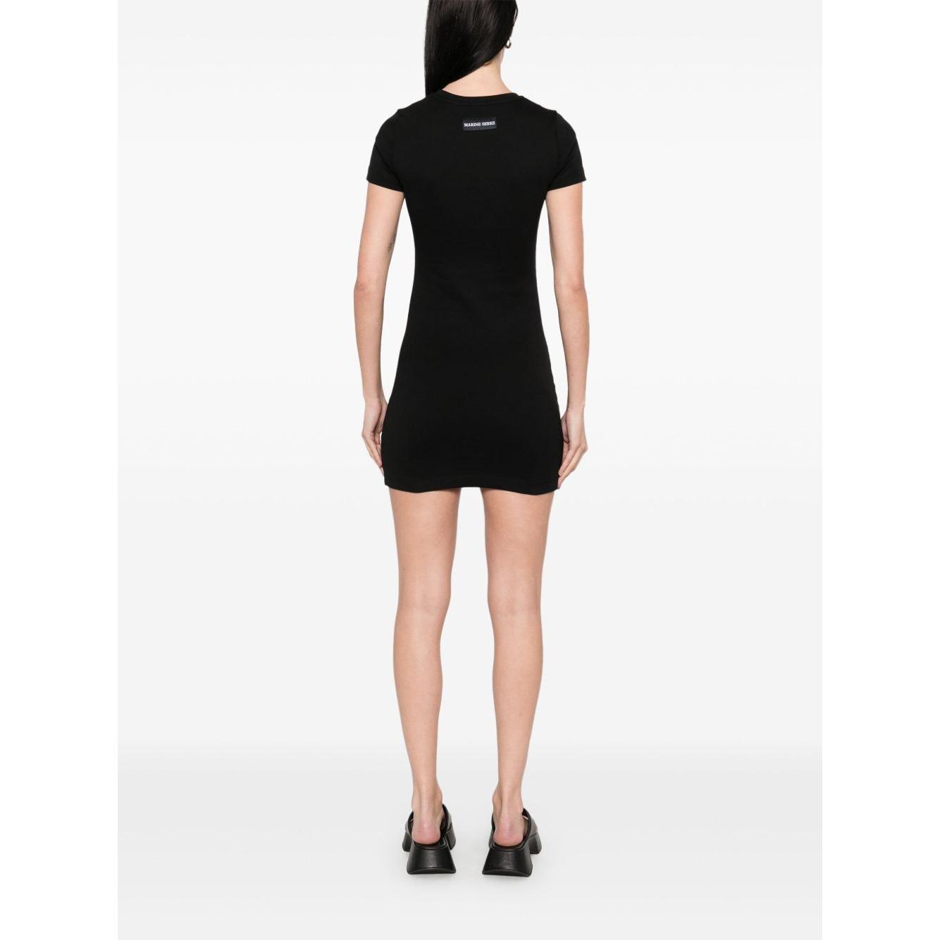 Marine Serre organic cotton T-shirt dress Dresses Marine Serre White Smoke