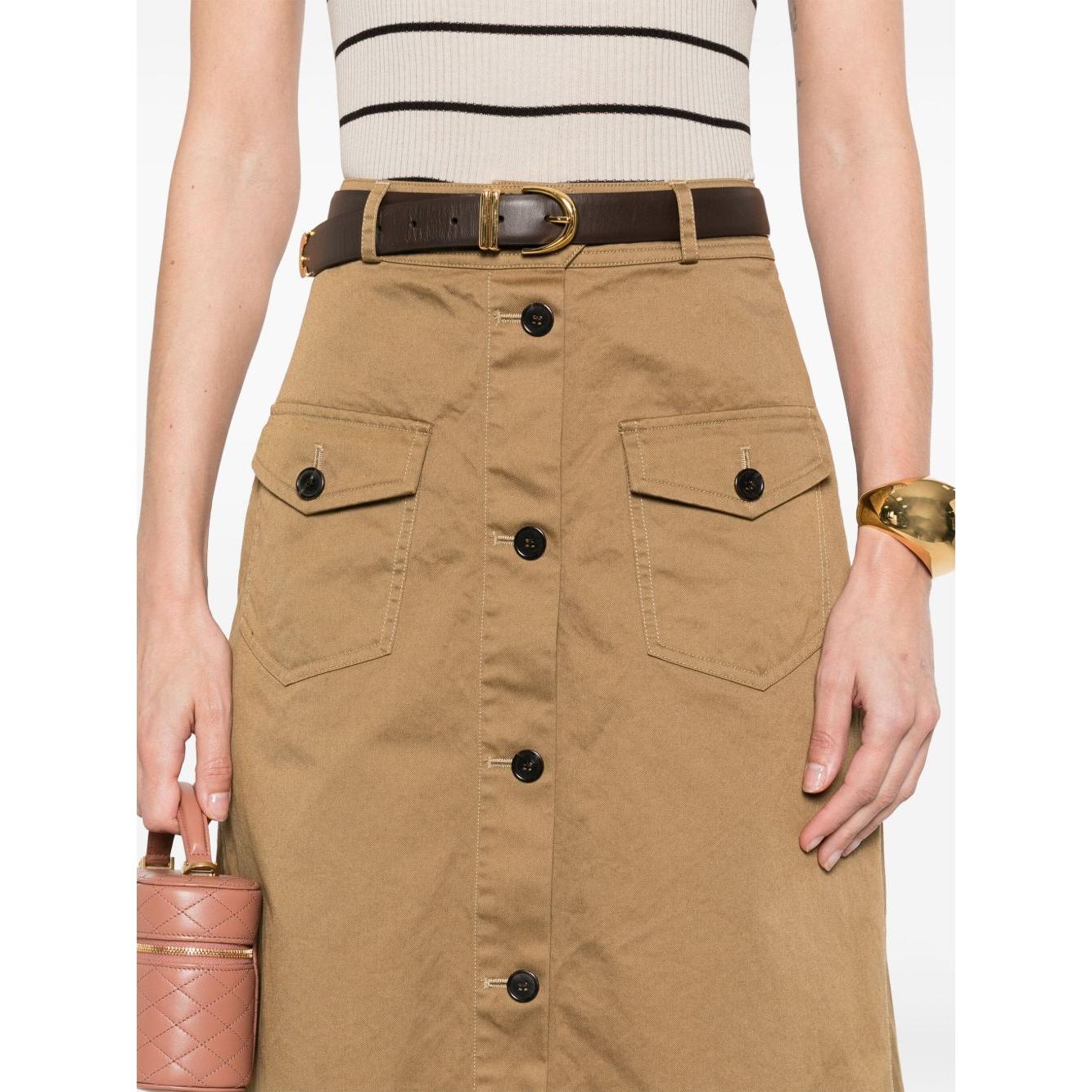 Saint Laurent Cotton midi skirt Skirts Saint Laurent Rosy Brown
