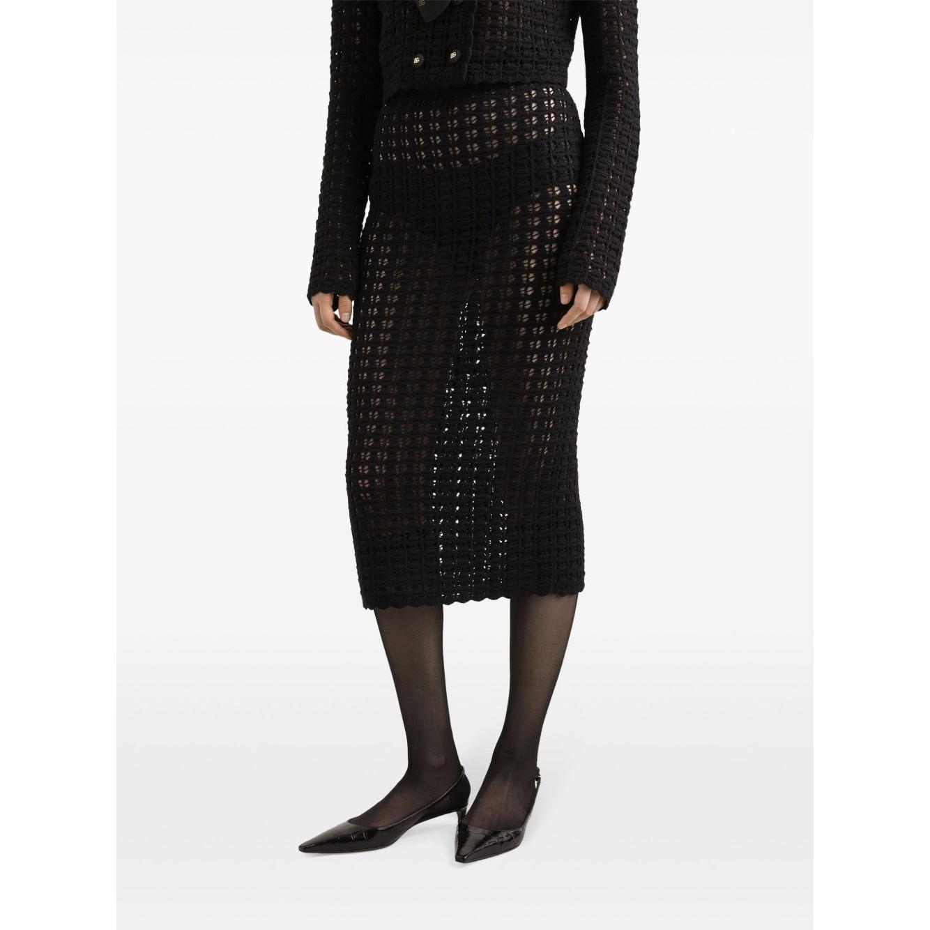 Dolce & Gabbana knitted midi skirt Skirts Dolce & Gabbana White Smoke