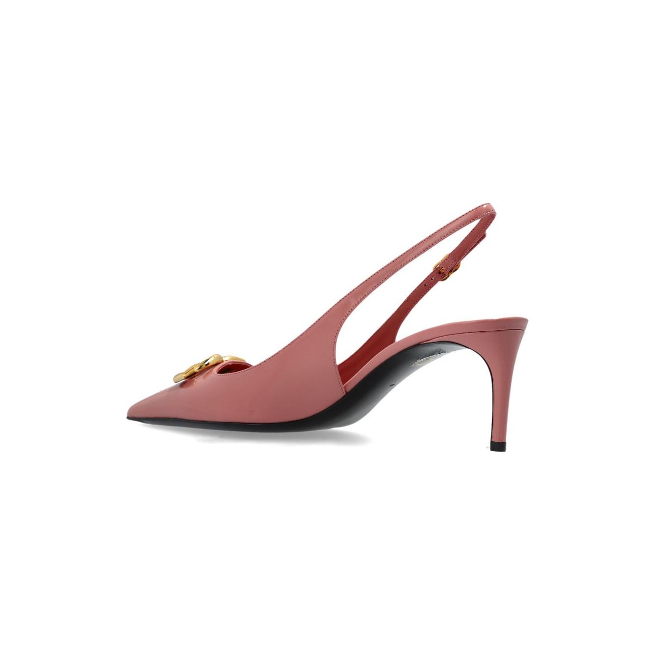 Dolce & Gabbana 65mm logo-plaque patent pumps Medium Heel Dolce & Gabbana Rosy Brown