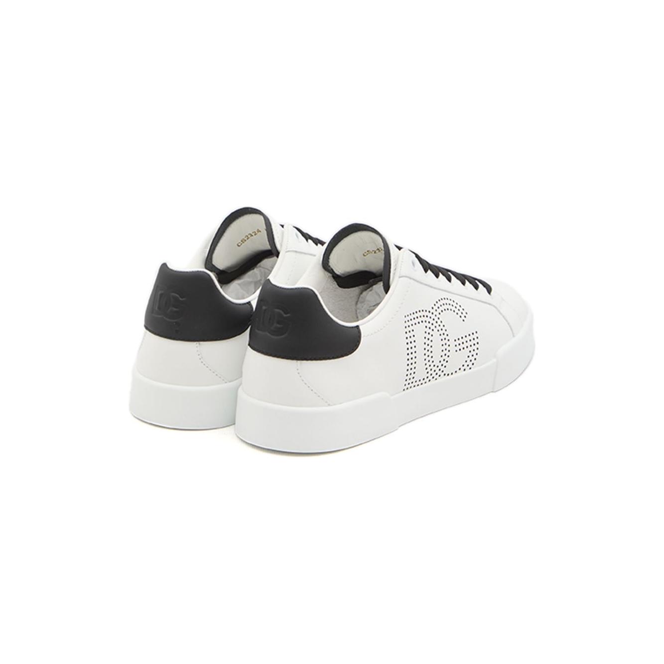Dolce & Gabbana Portofino perforated-logo leather sneakers Sneakers Dolce & Gabbana Dark Slate Gray