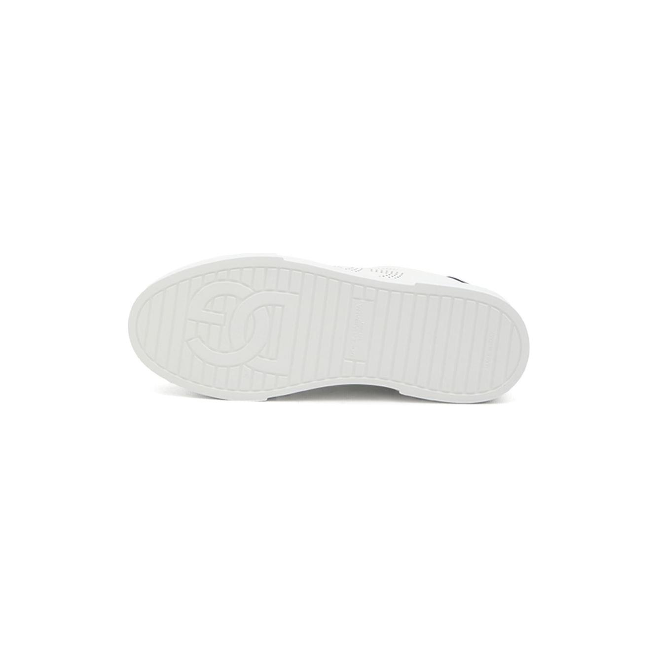Dolce & Gabbana Portofino perforated-logo leather sneakers Sneakers Dolce & Gabbana Light Gray