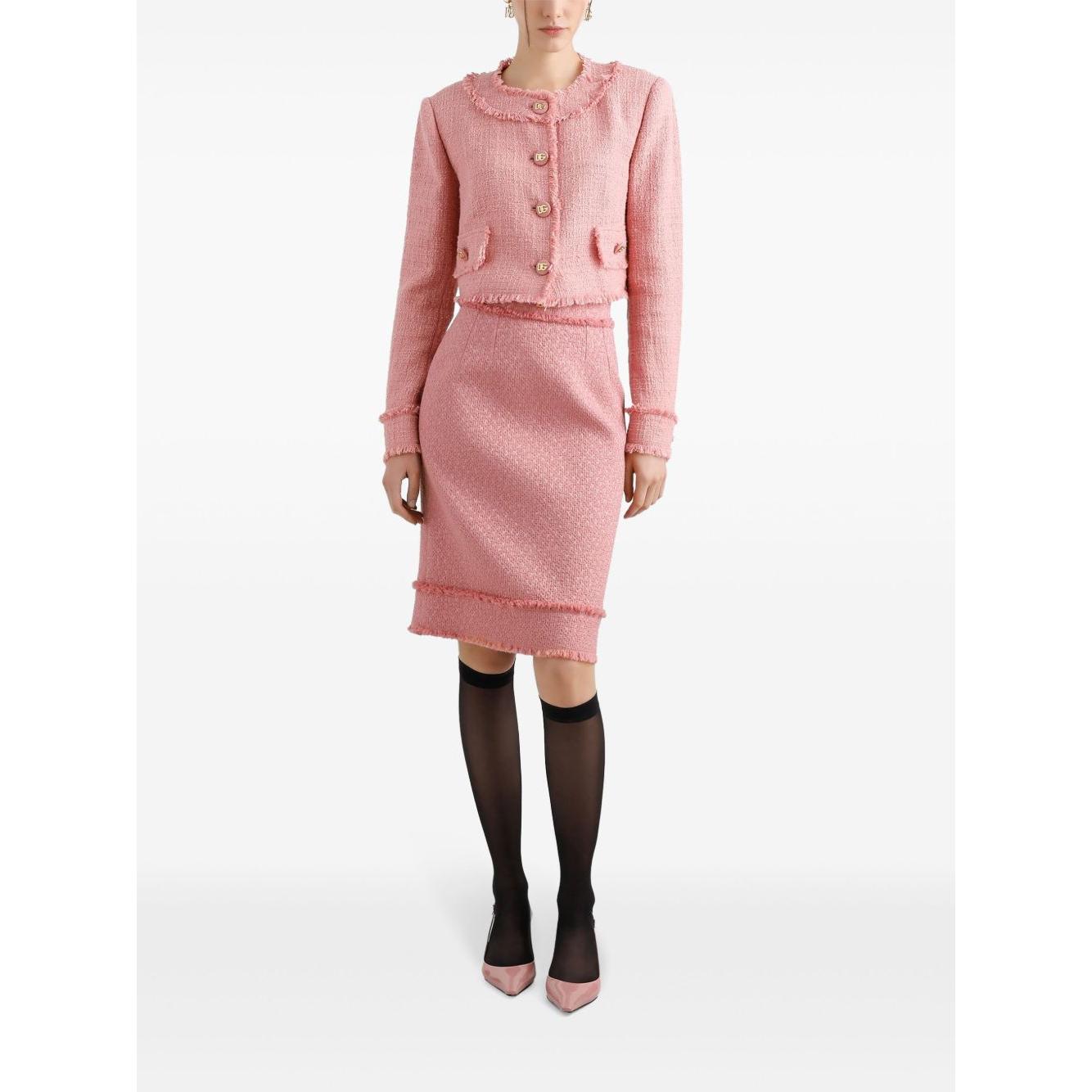 Dolce & Gabbana Short raschel tweed jacket in Pink Jackets Dolce & Gabbana Misty Rose