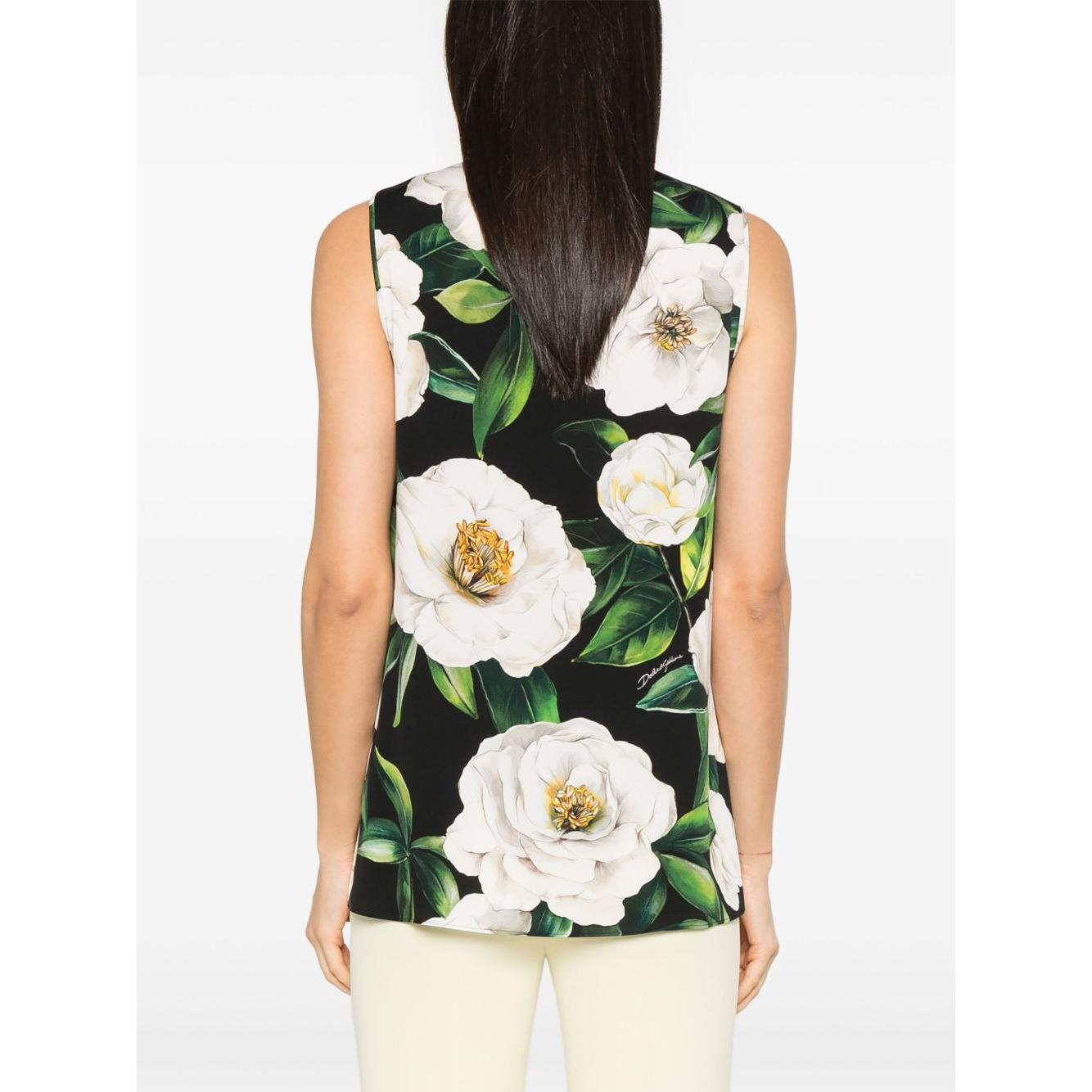 Dolce & Gabbana Floral silk-blend charmeuse top