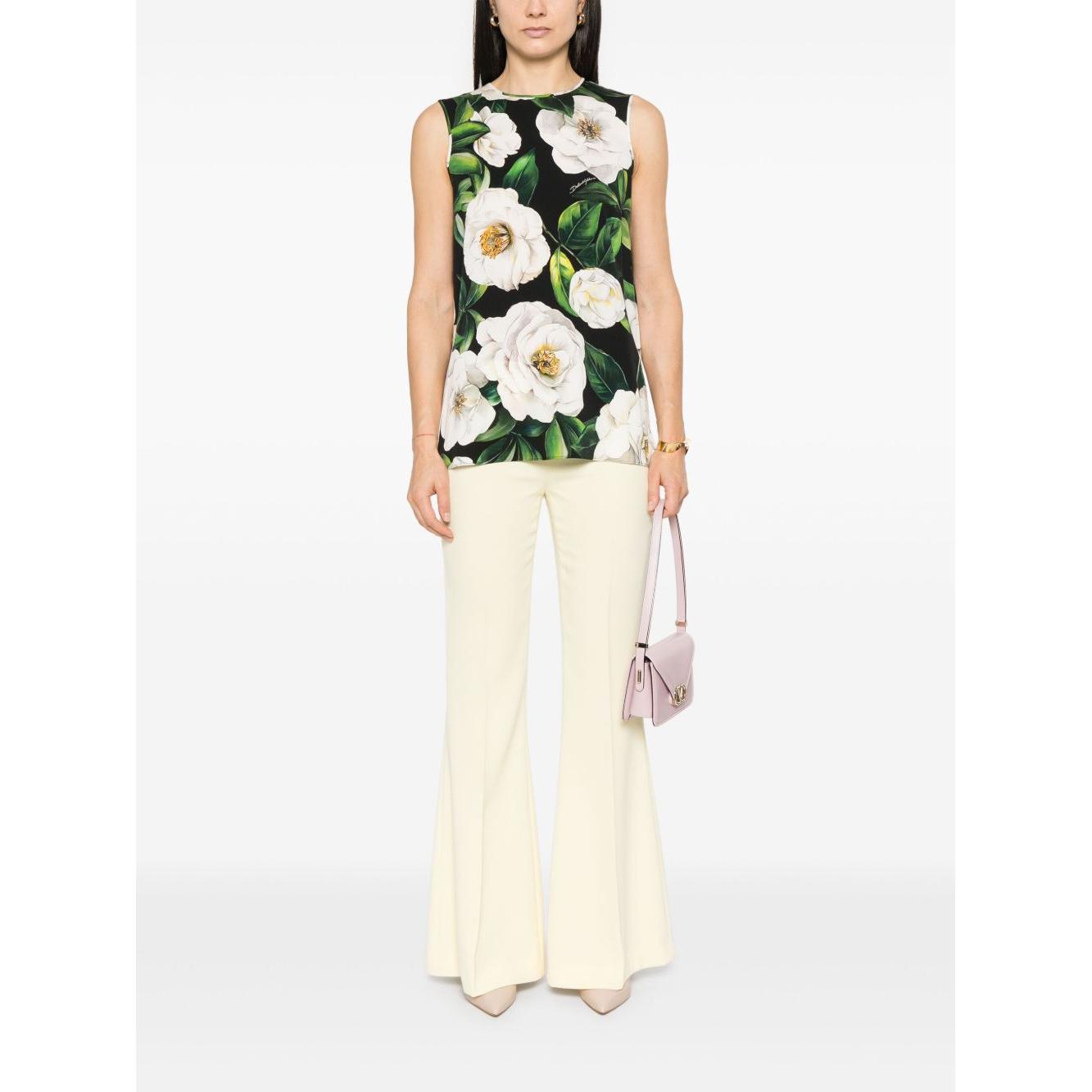 Dolce & Gabbana Floral silk-blend charmeuse top