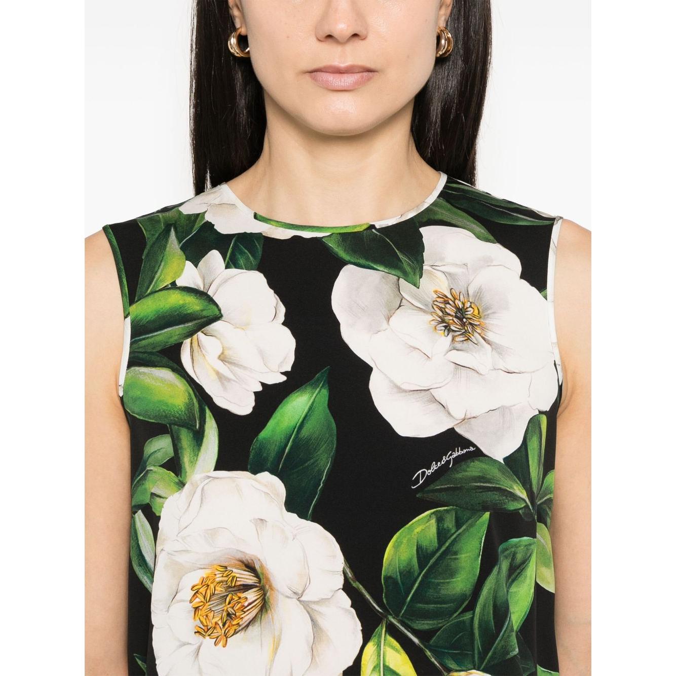 Dolce & Gabbana Floral silk-blend charmeuse top