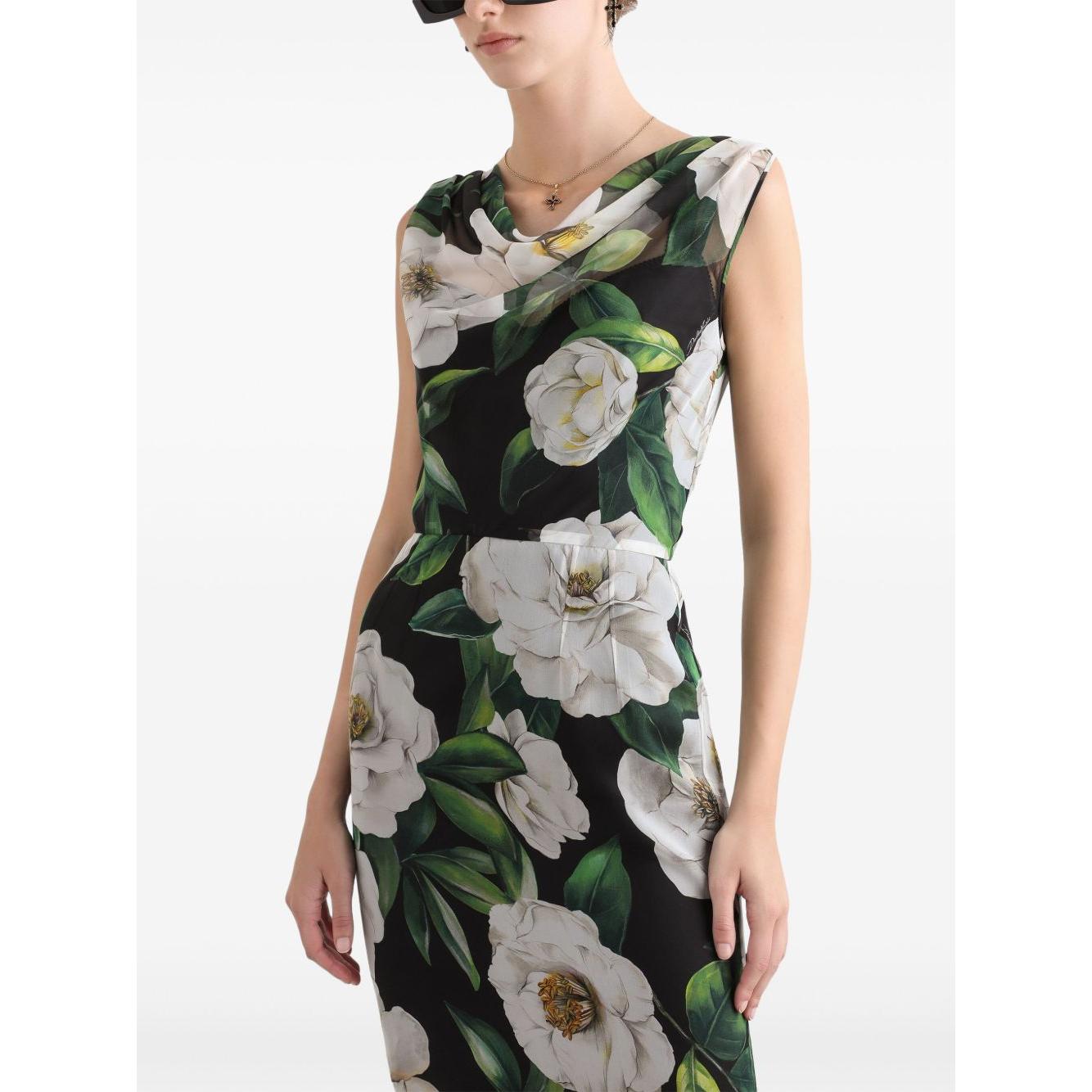Dolce & Gabbana floral print chiffon midi dress Dresses Dolce & Gabbana Dark Slate Gray