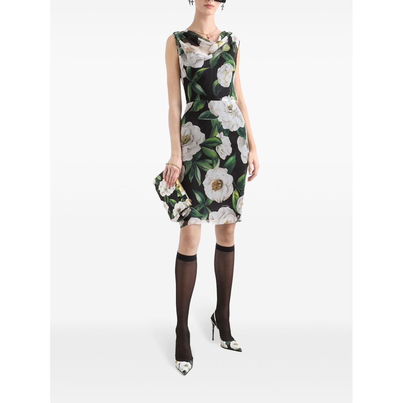 Dolce & Gabbana floral print chiffon midi dress Dresses Dolce & Gabbana White Smoke