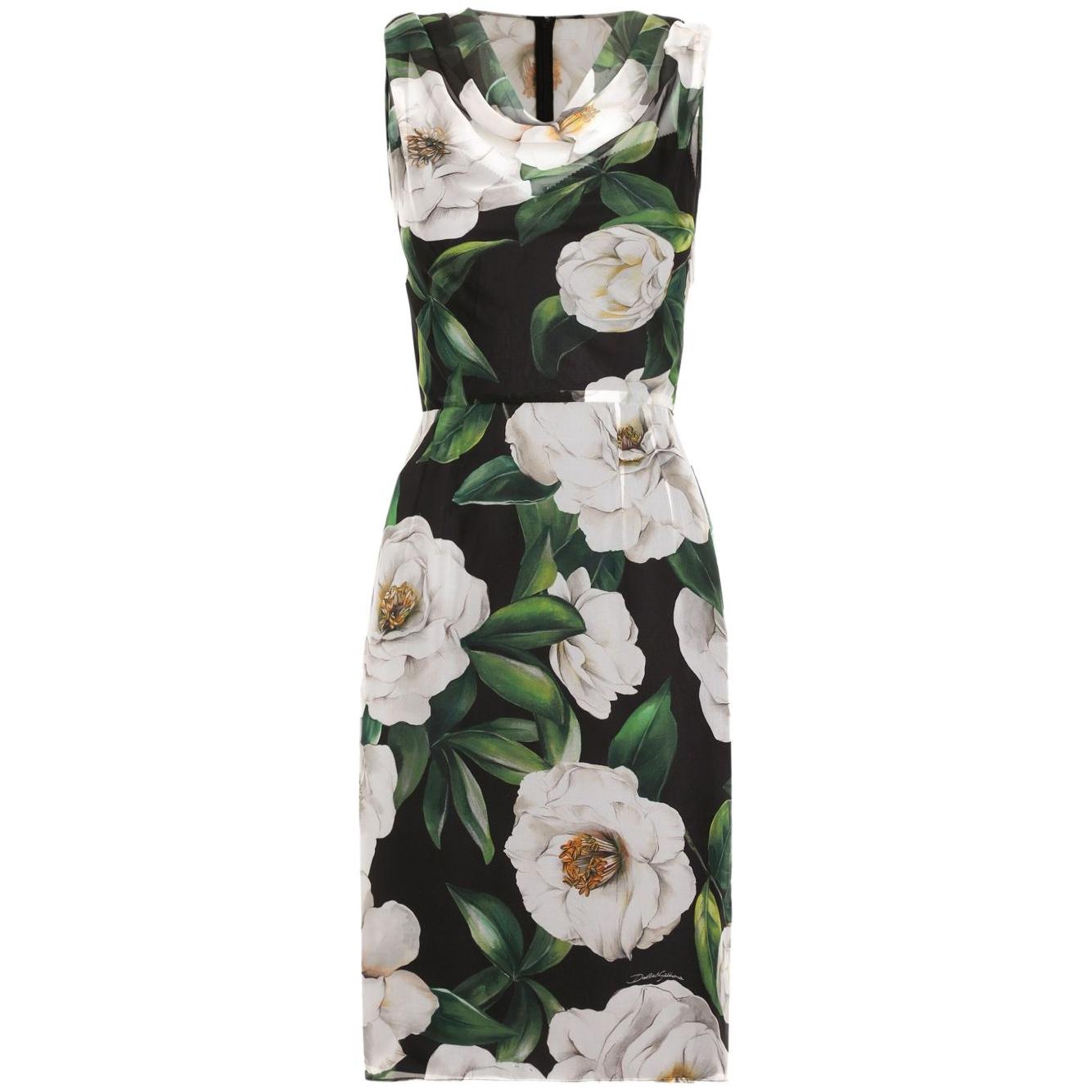 Dolce & Gabbana floral print chiffon midi dress Dresses Dolce & Gabbana Dark Slate Gray