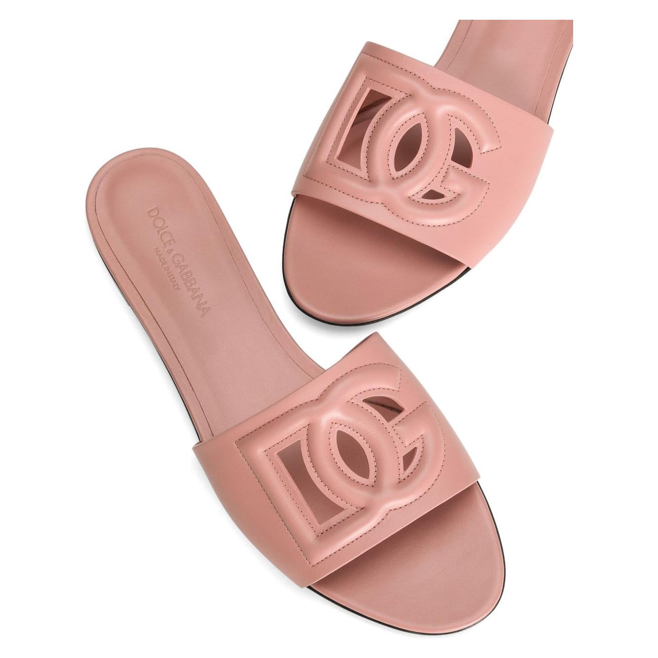 Dolce & Gabbana Calfskin sliders with DG logo