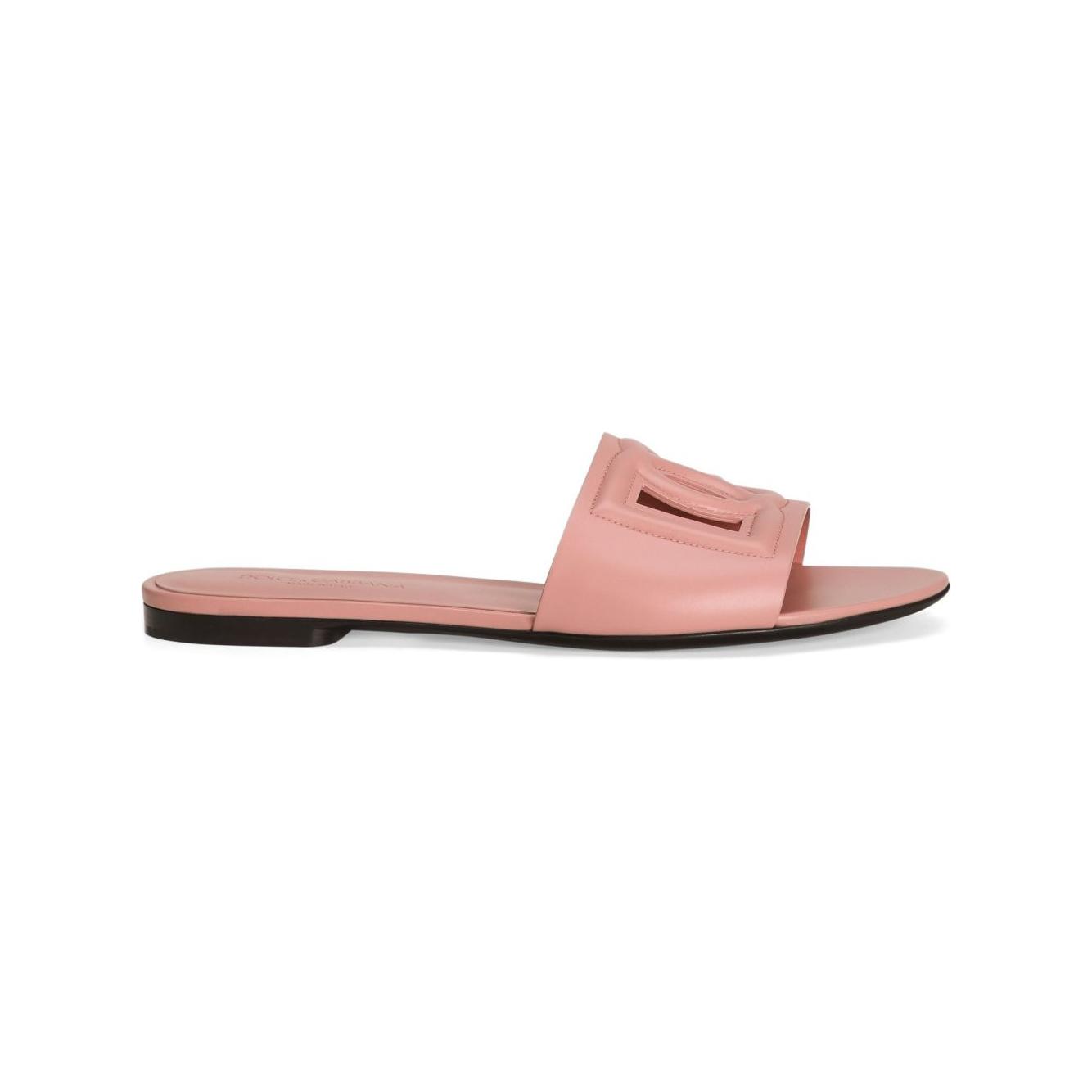 Dolce & Gabbana Calfskin sliders with DG logo
