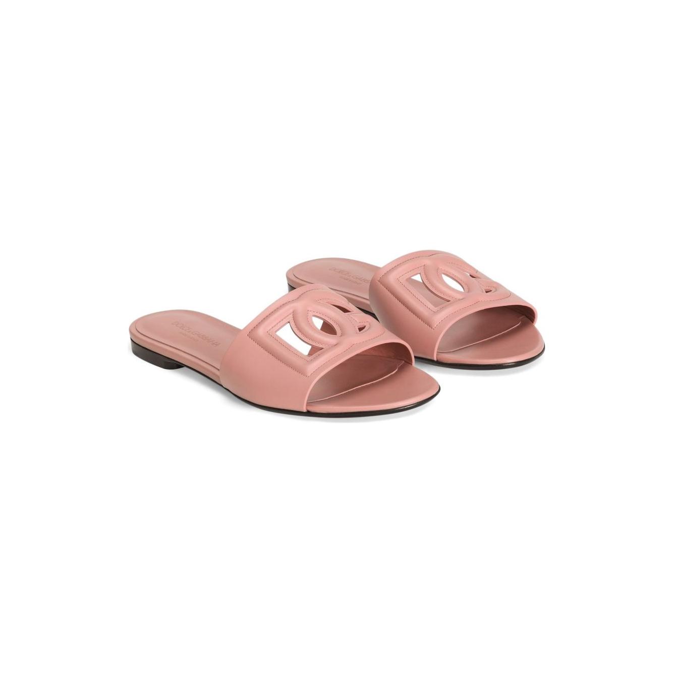Dolce & Gabbana Calfskin sliders with DG logo