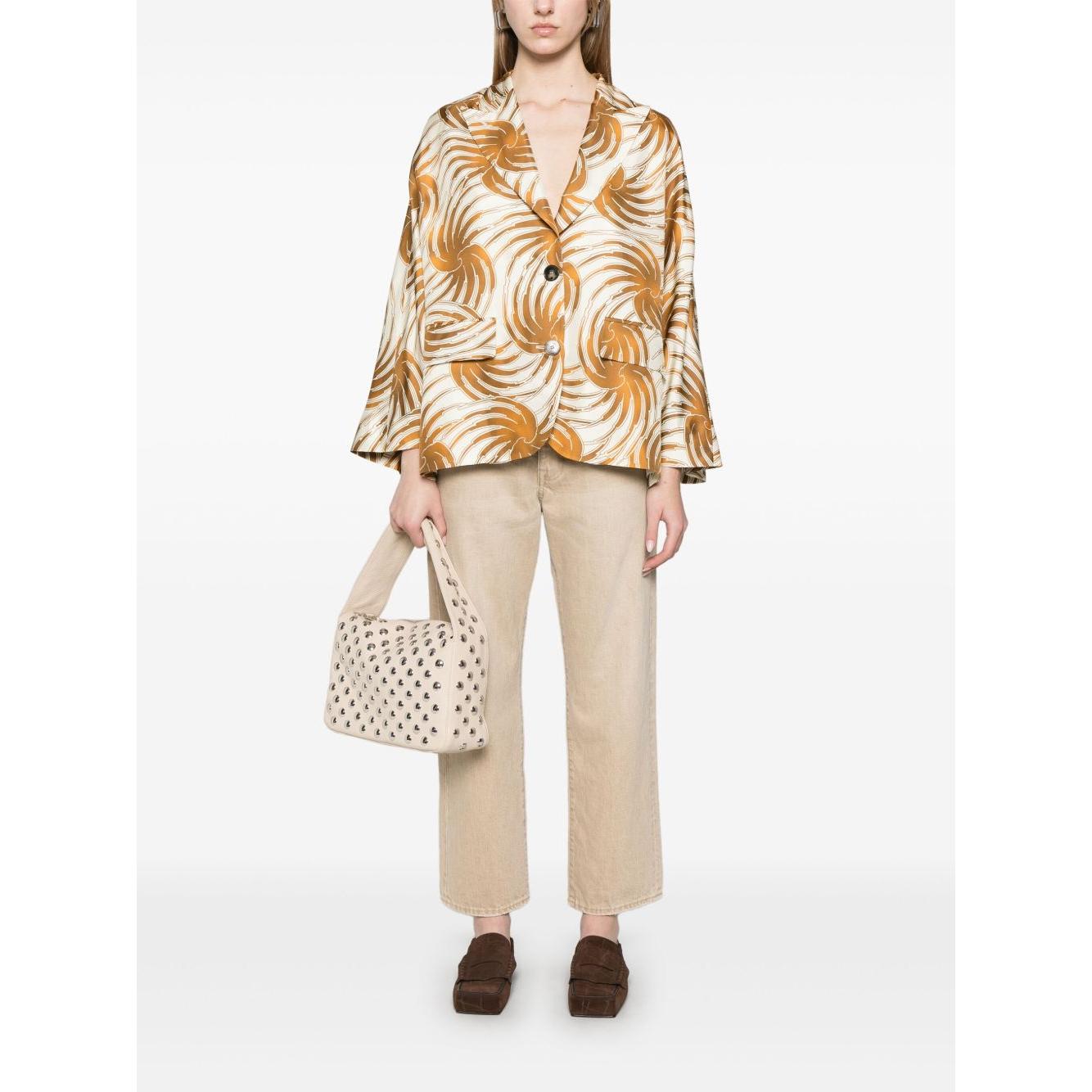 Alberto Biani graphic-print blazer Jackets Alberto Biani White Smoke