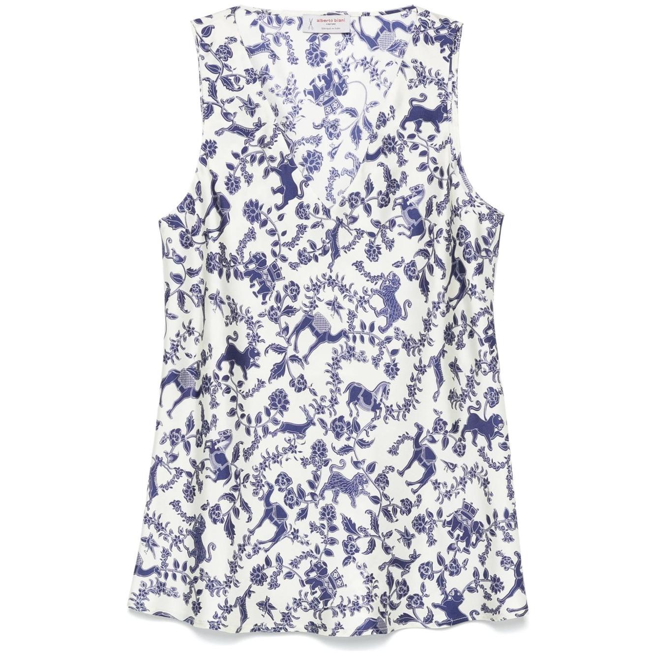 Alberto Biani tank top with print Topwear Alberto Biani Dim Gray