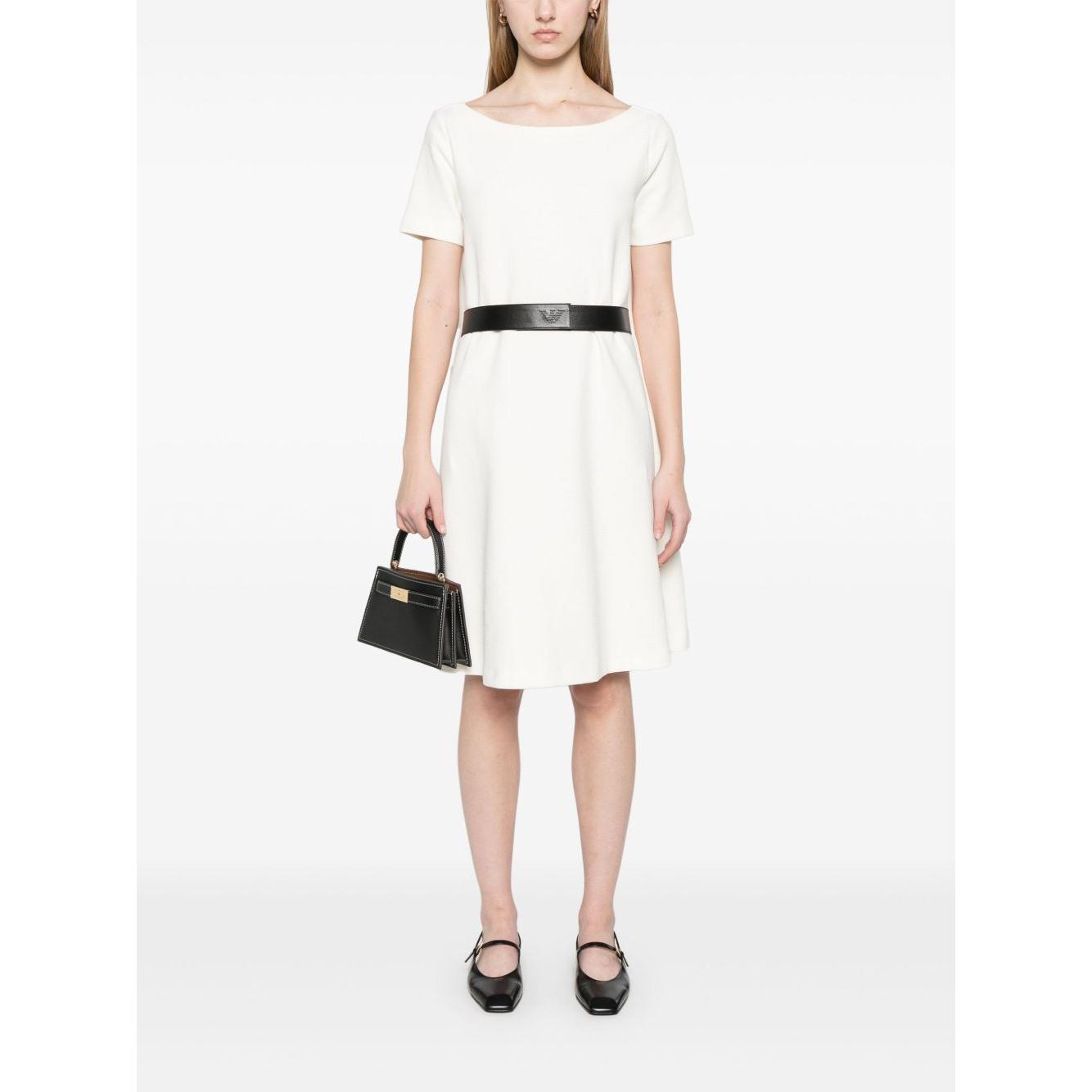 Emporio Armani Ottoman-jersey belted dress