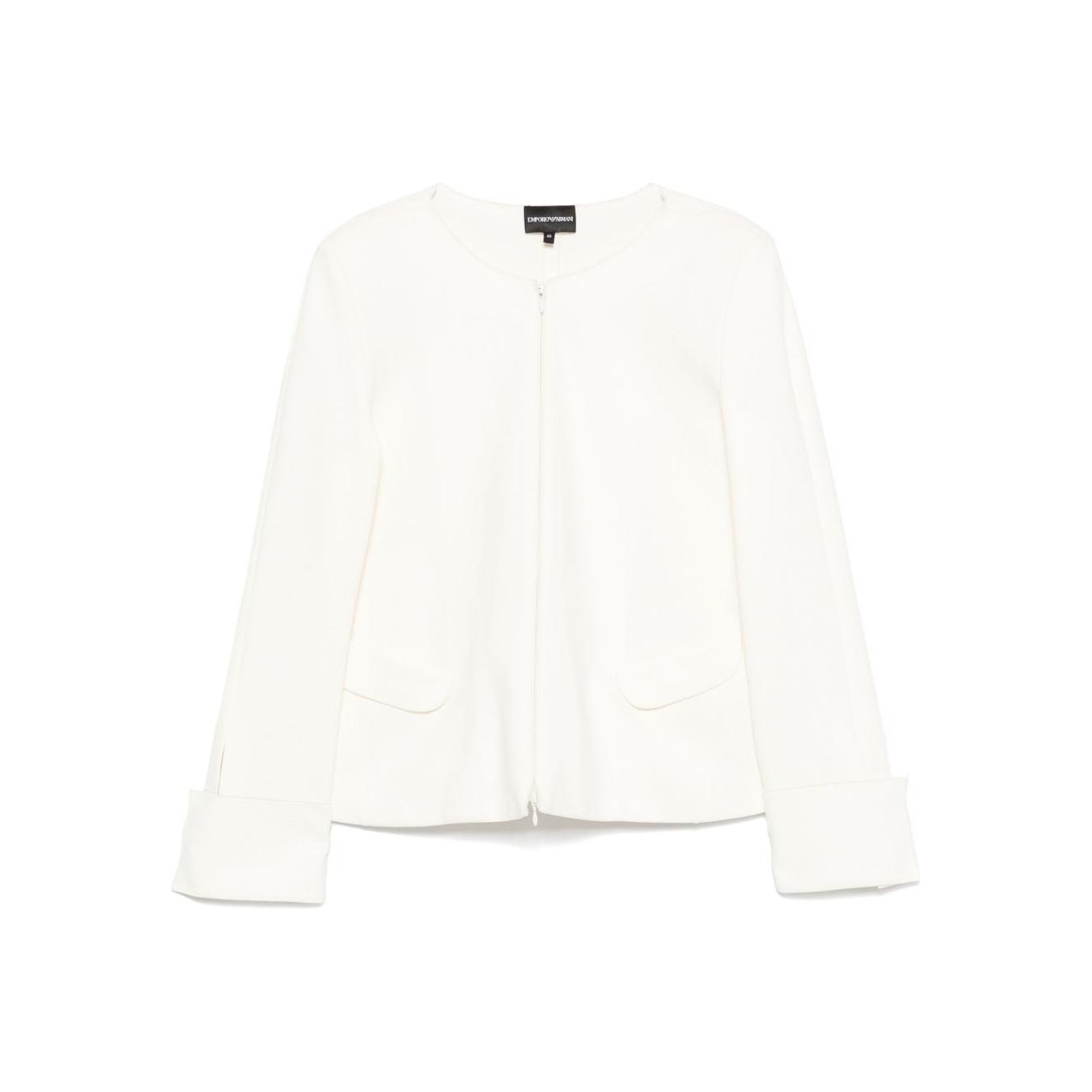 Emporio Armani Ottoman-jersey jacket Jackets Emporio Armani White Smoke
