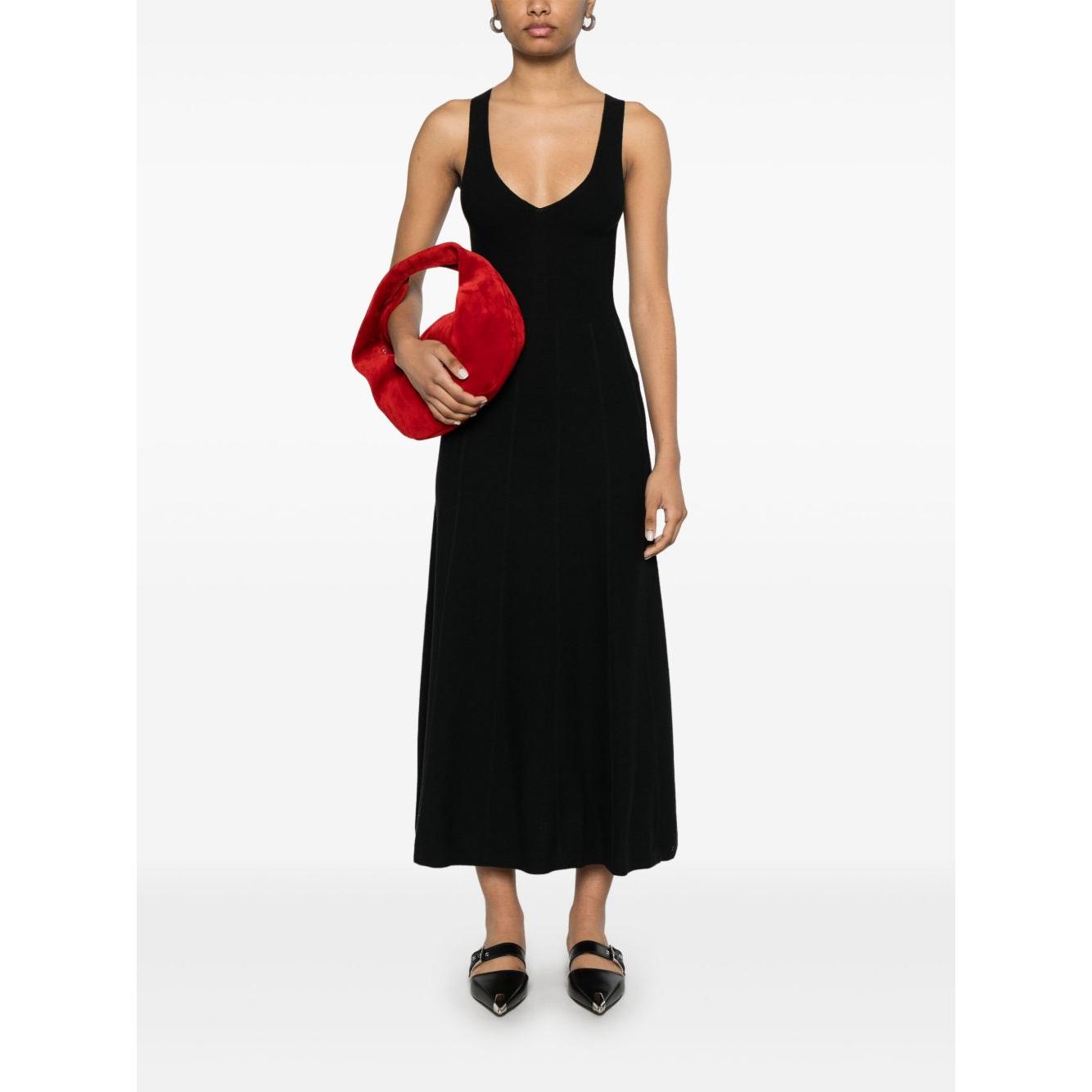 Emporio Armani Seamless, links-stitch knit long dress Dresses Emporio Armani Black
