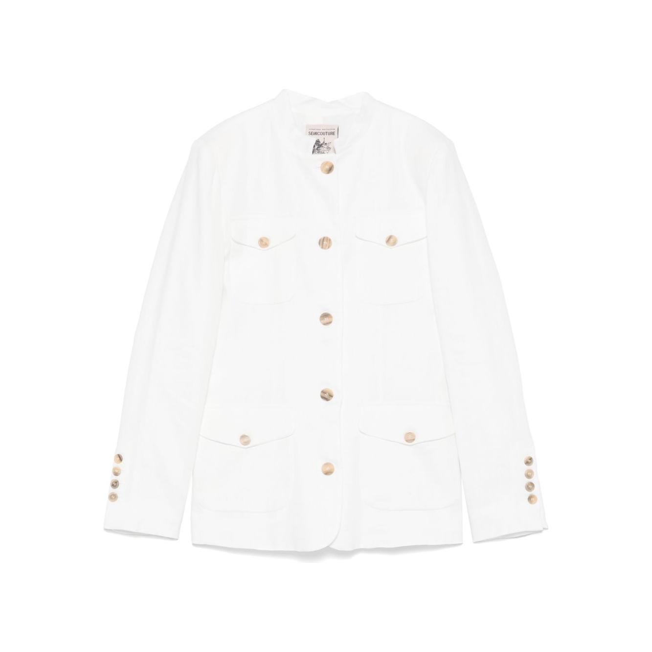 Semicouture Jackets White Jackets Semicouture White Smoke