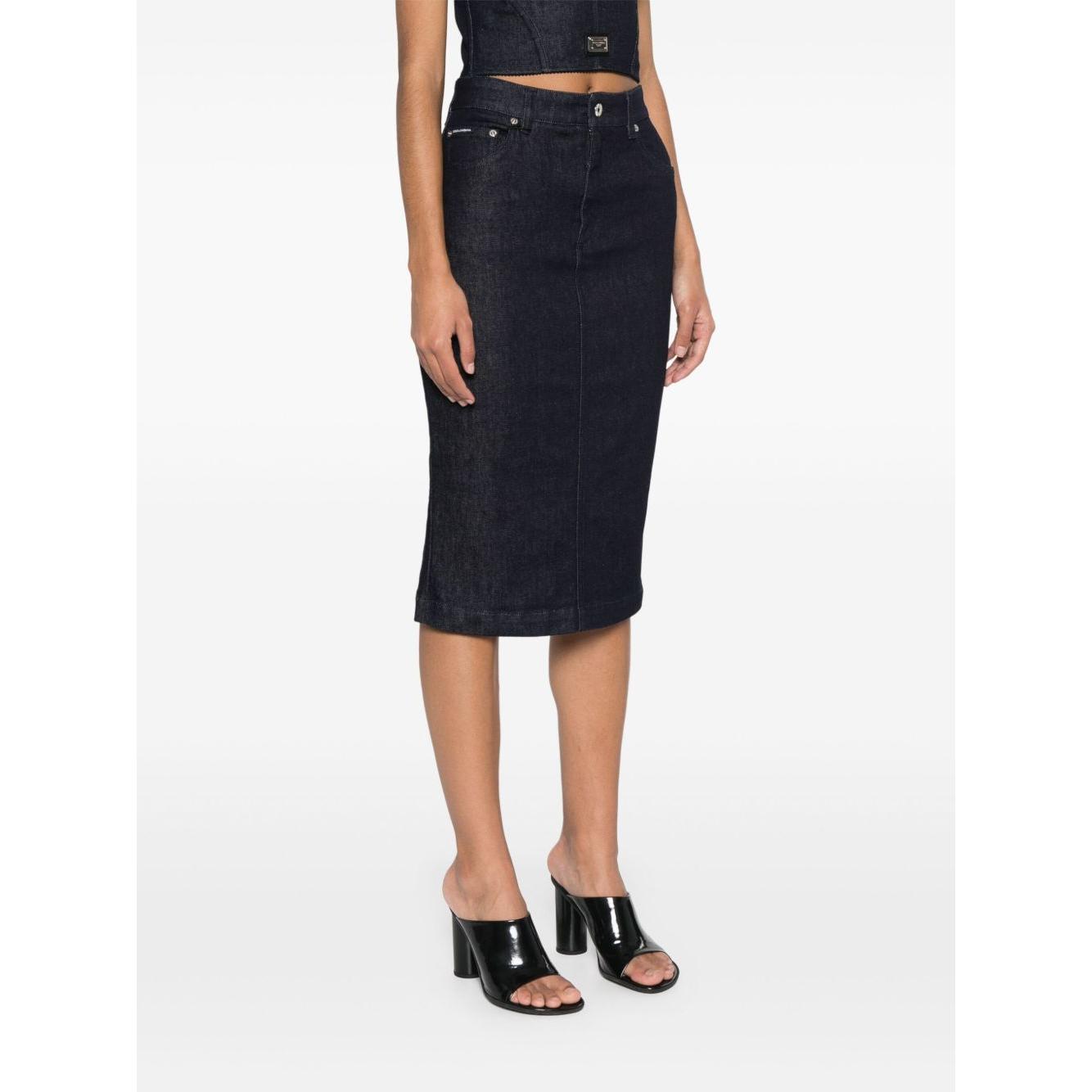 Dolce & Gabbana denim midi skirt