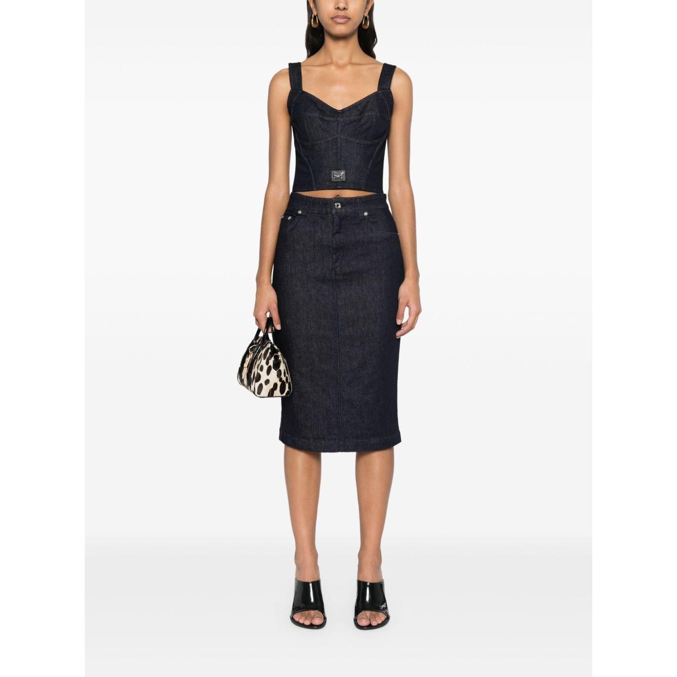 Dolce & Gabbana denim midi skirt