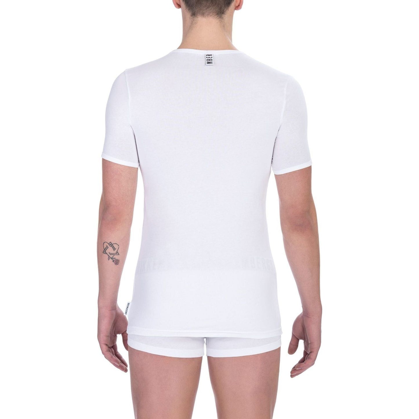 Bikkembergs White Cotton Men T-Shirt Bikkembergs Lavender