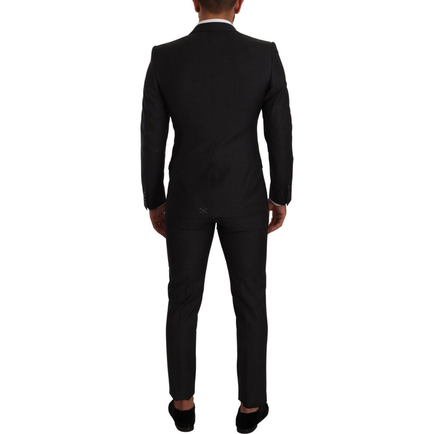 Dolce & Gabbana Elegant Black Wool Martini Suit Dolce & Gabbana Black