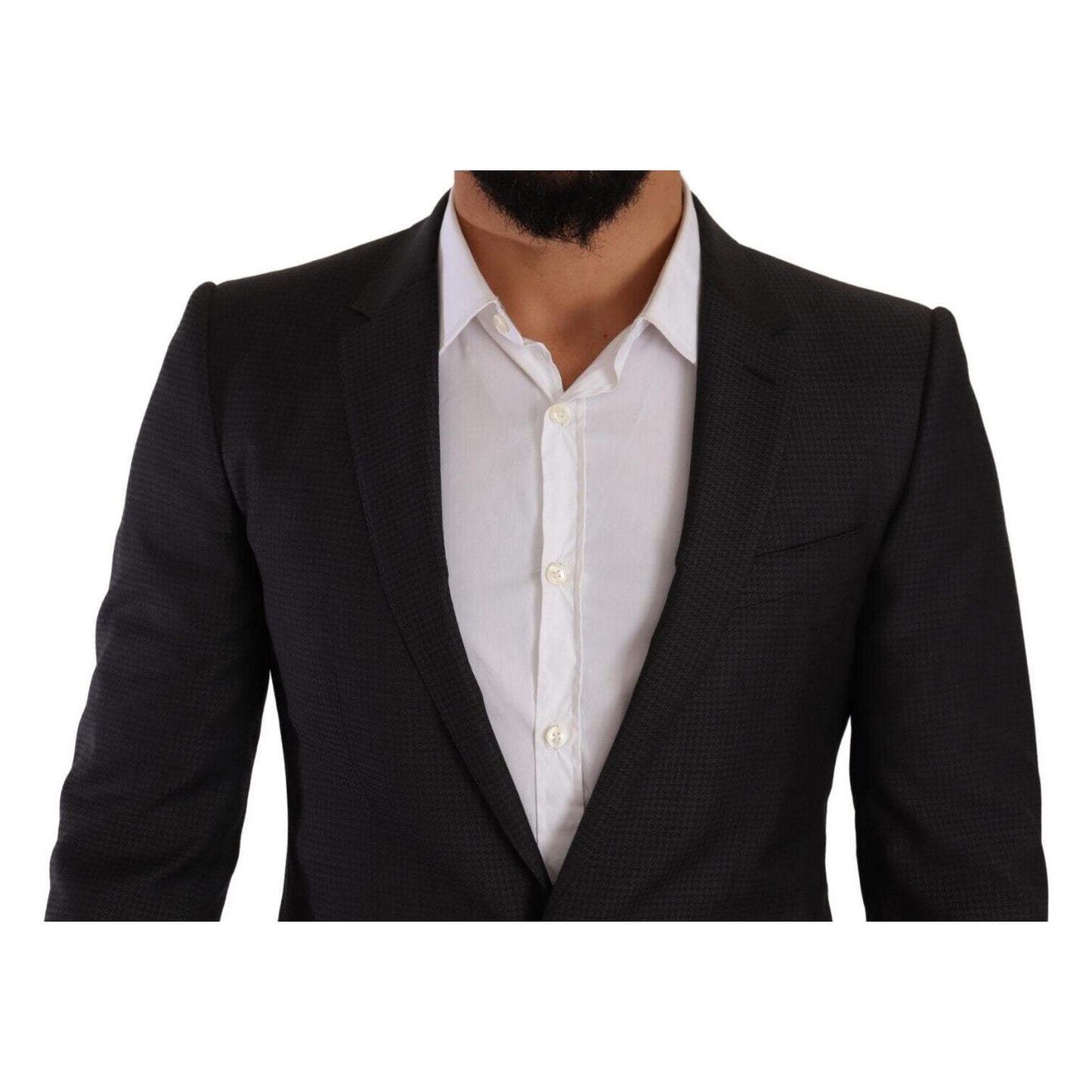 Dolce & Gabbana Elegant Black Wool Martini Suit Dolce & Gabbana Gray