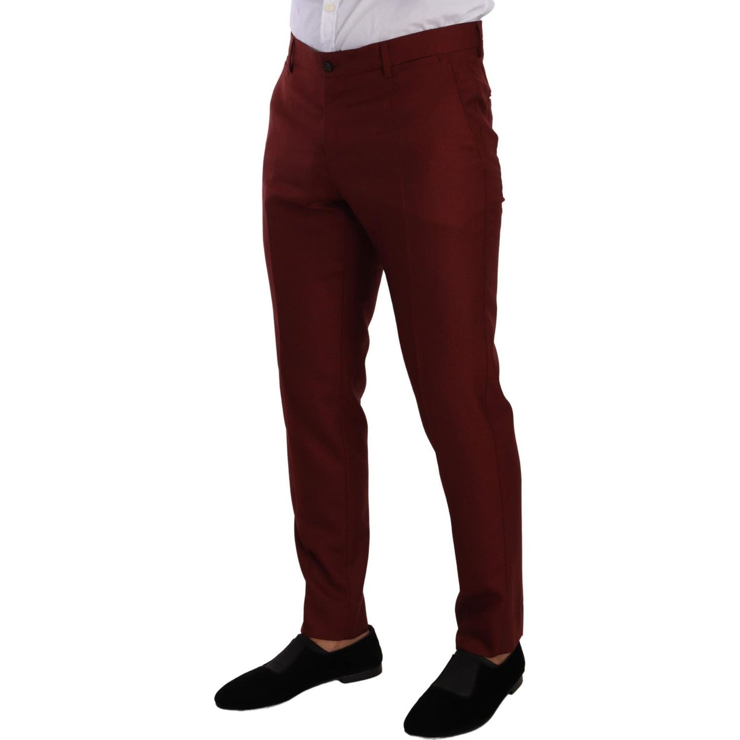 Dolce & Gabbana Elegant Cashmere-Silk Red Dress Pants Dolce & Gabbana Black