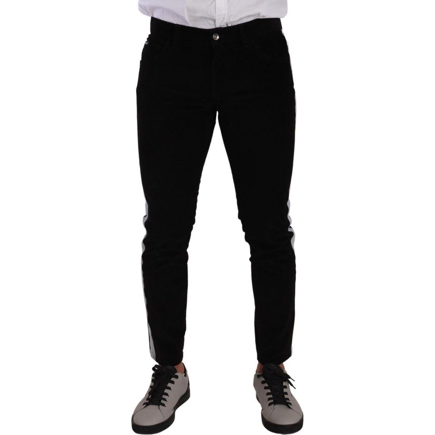 Dolce & Gabbana Elegant Slim-Fit Cotton Black Jeans Dolce & Gabbana Black