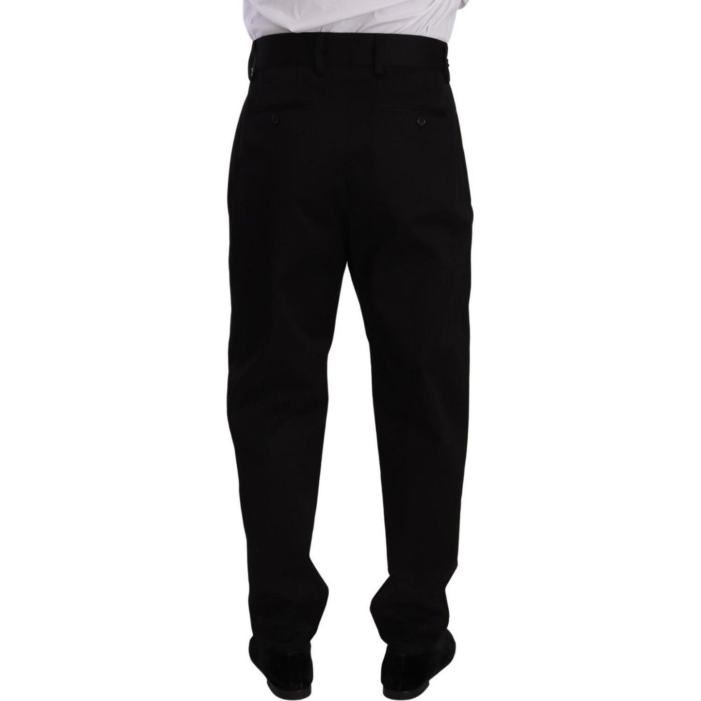 Dolce & Gabbana Elegant Slim-Fit Cotton Trousers Dolce & Gabbana Black