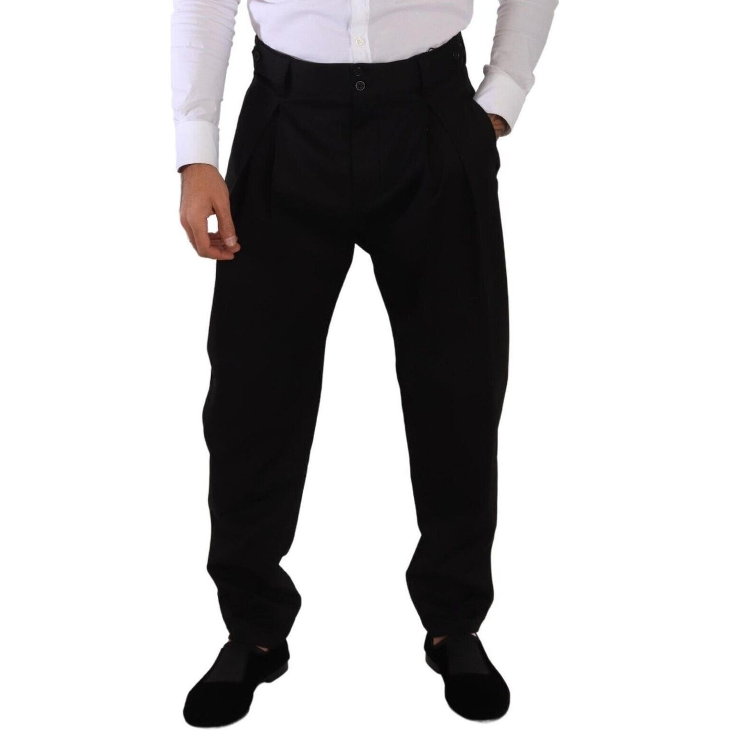 Dolce & Gabbana Elegant Slim-Fit Cotton Trousers Dolce & Gabbana Thistle