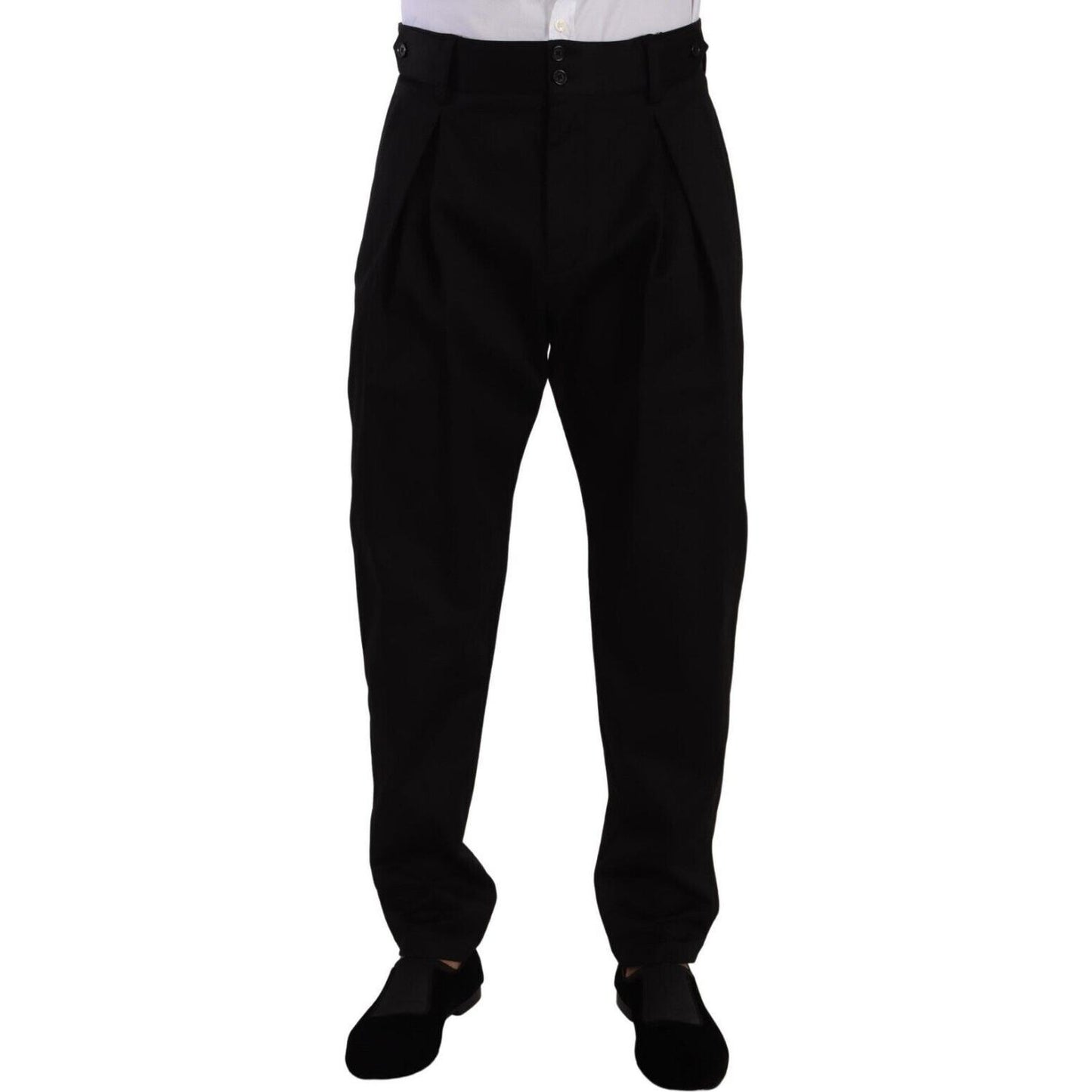 Dolce & Gabbana Elegant Slim-Fit Cotton Trousers Dolce & Gabbana Black