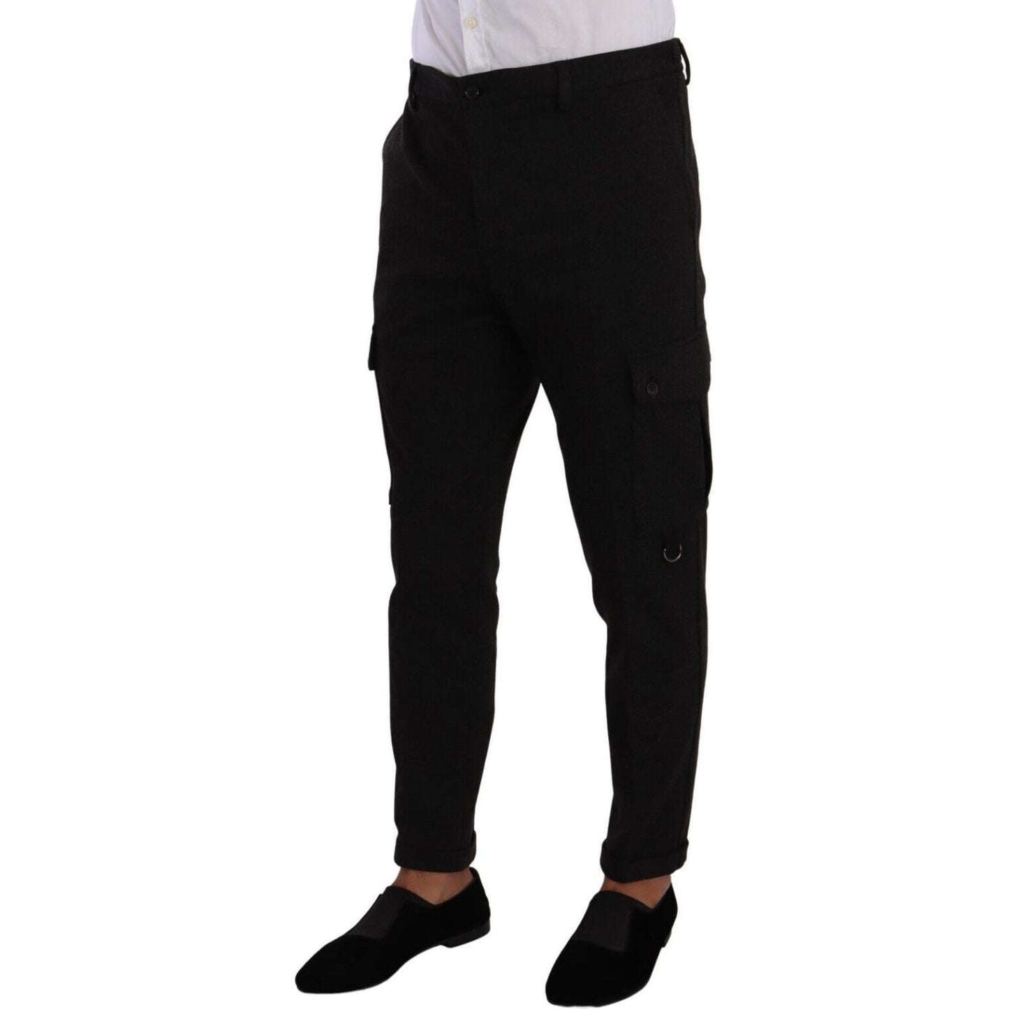 Dolce & Gabbana Sleek Skinny Cargo Pants in Timeless Black Dolce & Gabbana Black
