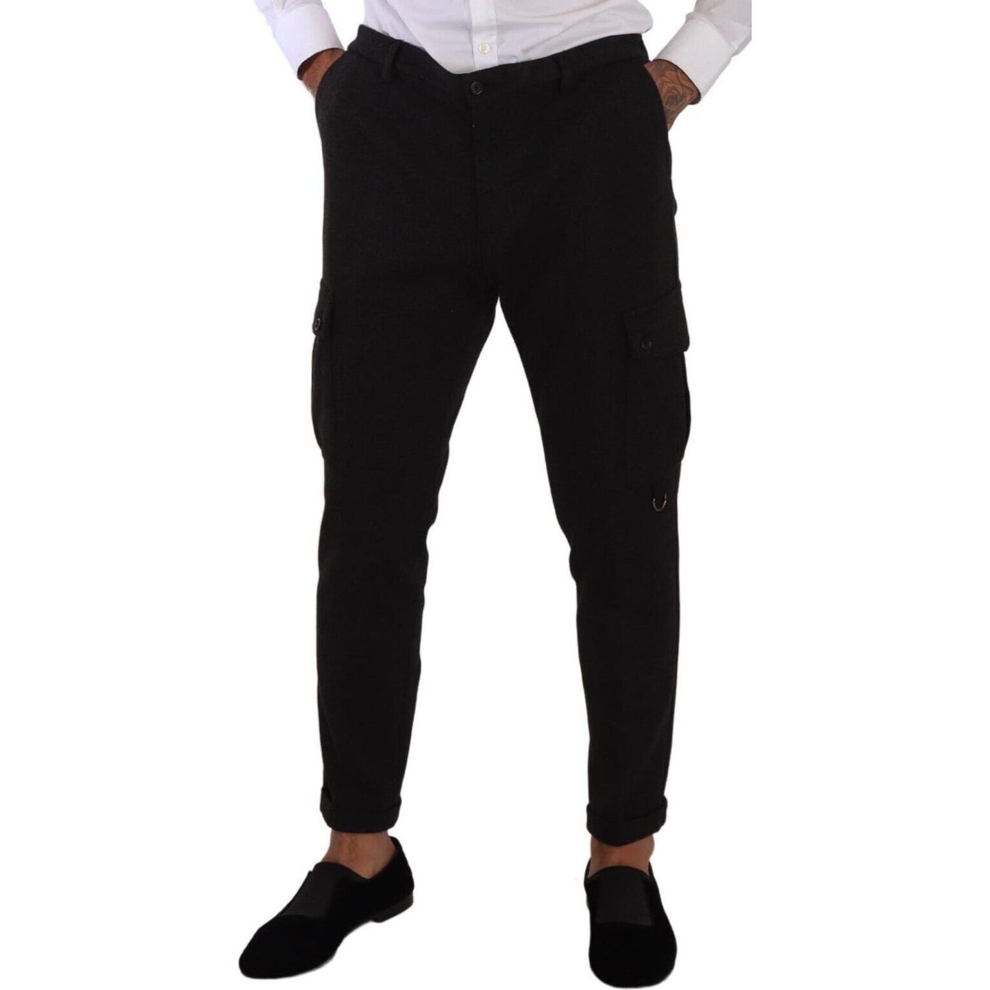 Dolce & Gabbana Sleek Skinny Cargo Pants in Timeless Black Dolce & Gabbana Black
