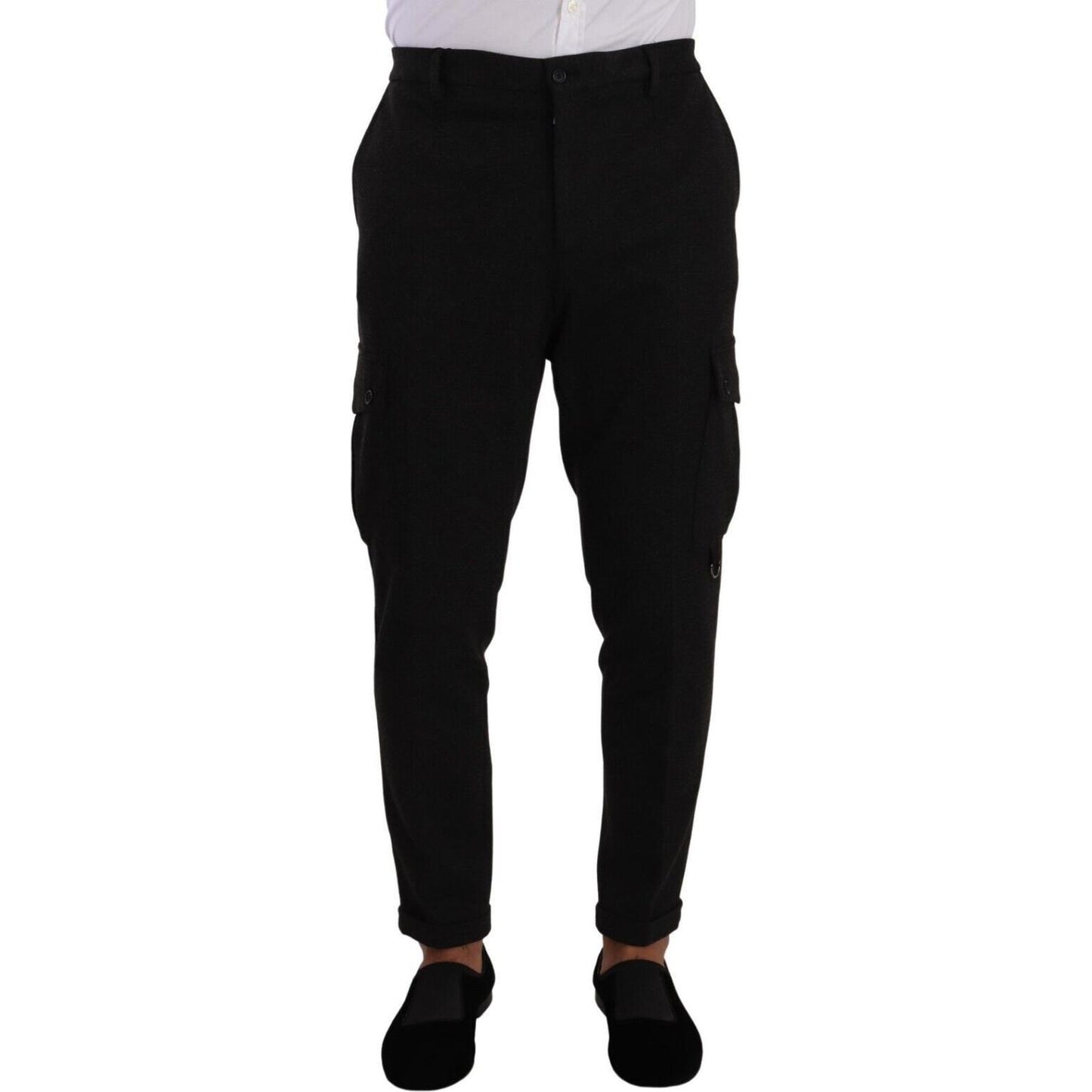 Dolce & Gabbana Sleek Skinny Cargo Pants in Timeless Black Dolce & Gabbana Black