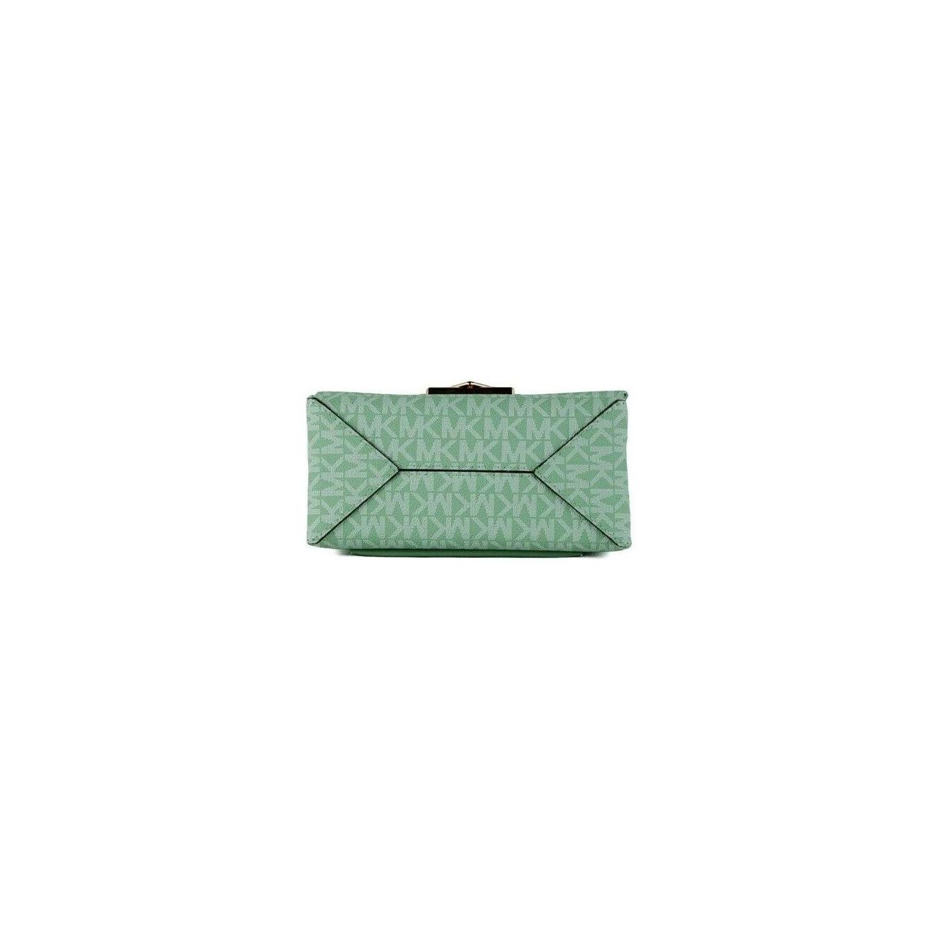 Michael Kors Cece Small Sea Green Signature PVC Convertible Flap Crossbody Bag Michael Kors Dark Sea Green