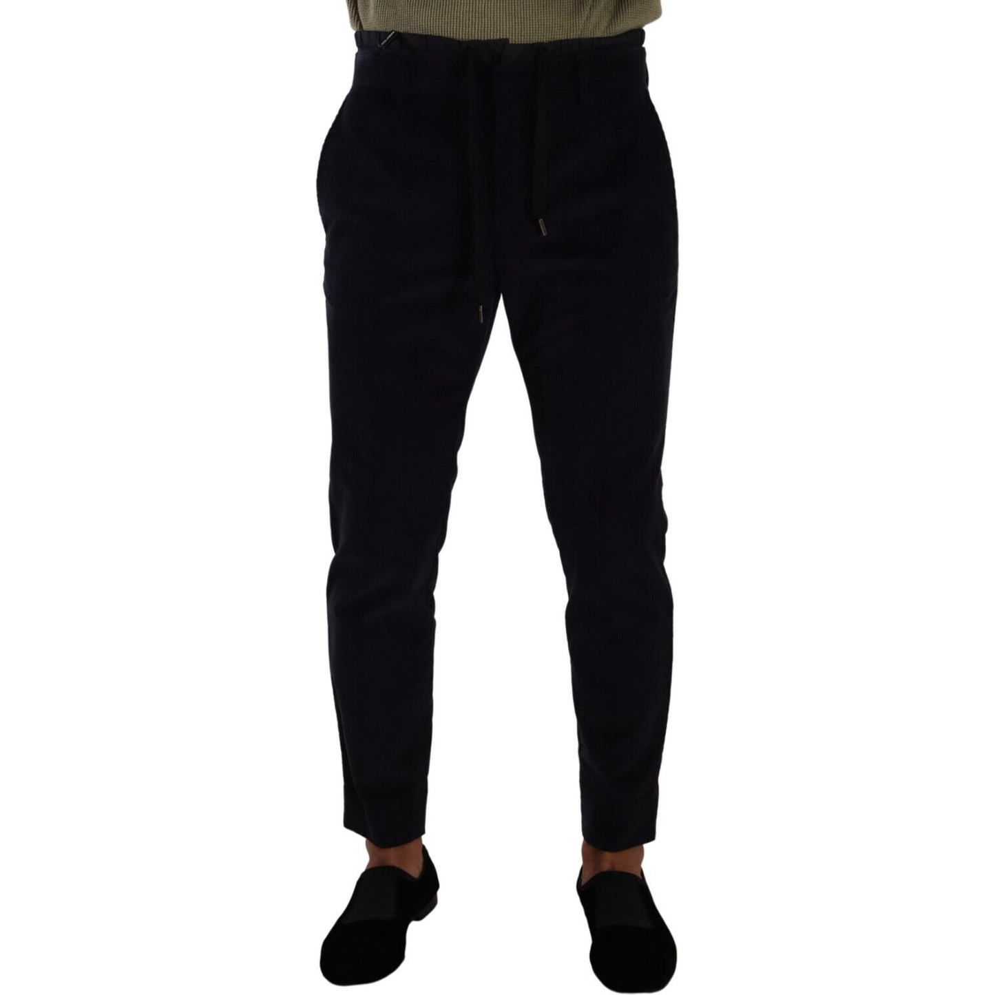 Dolce & Gabbana Slim Fit Luxe Corduroy Pants in Dark Blue Dolce & Gabbana Black