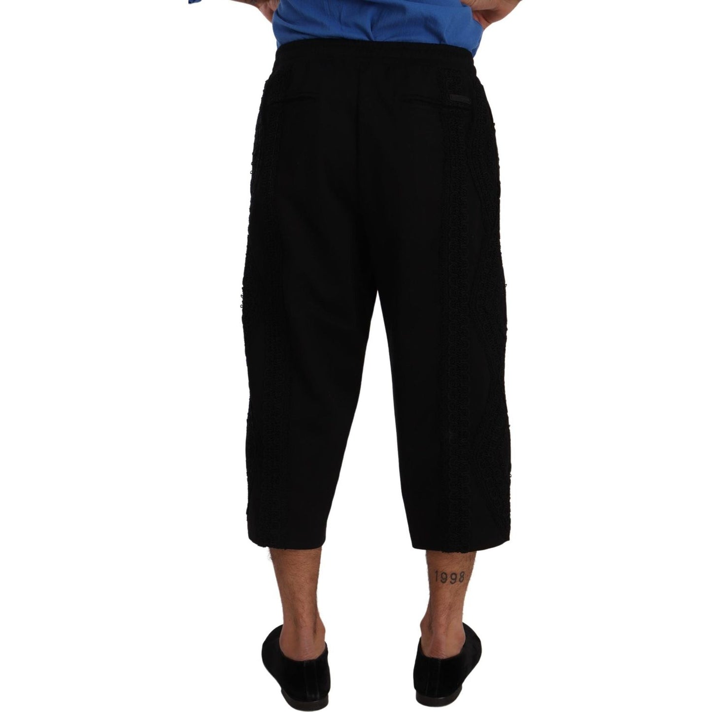 Dolce & Gabbana Elegant Black Cotton Blend Cropped Pants Dolce & Gabbana Black