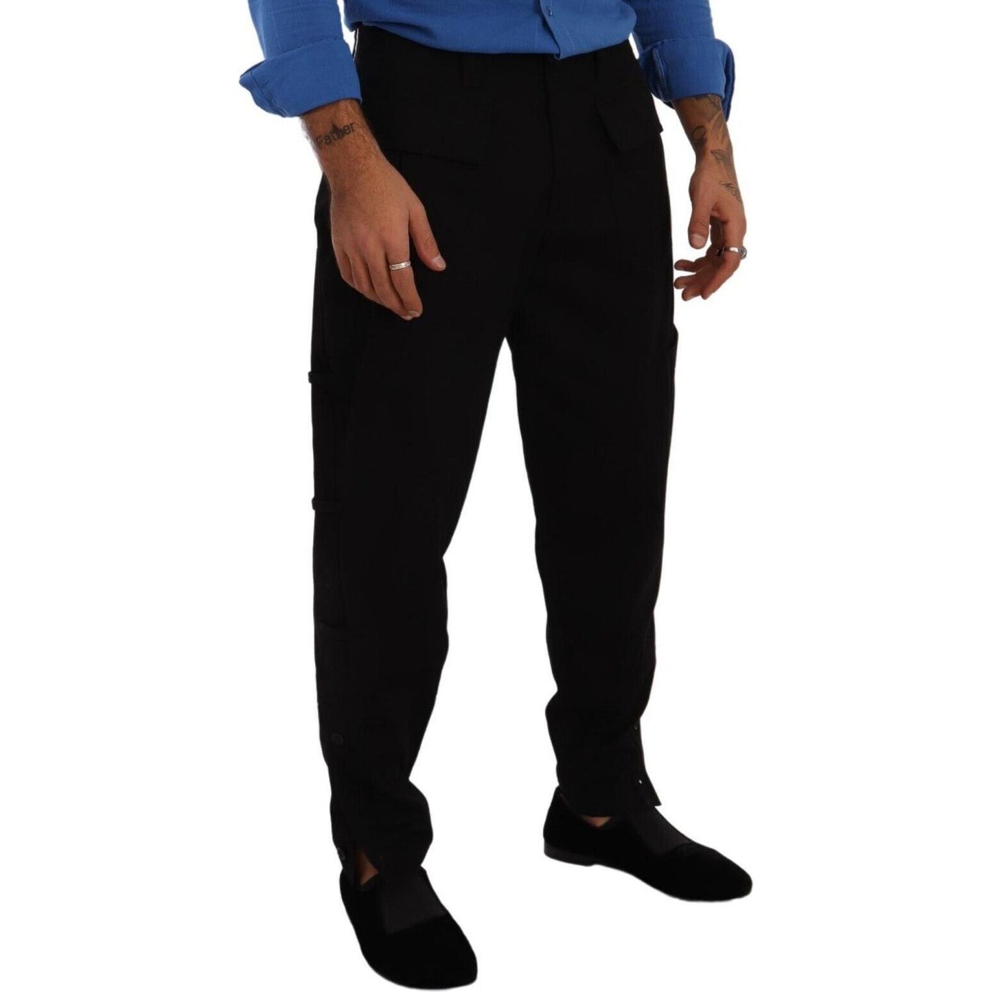 Dolce & Gabbana Chic Black Cargo Pants with Stretch Comfort Dolce & Gabbana Black