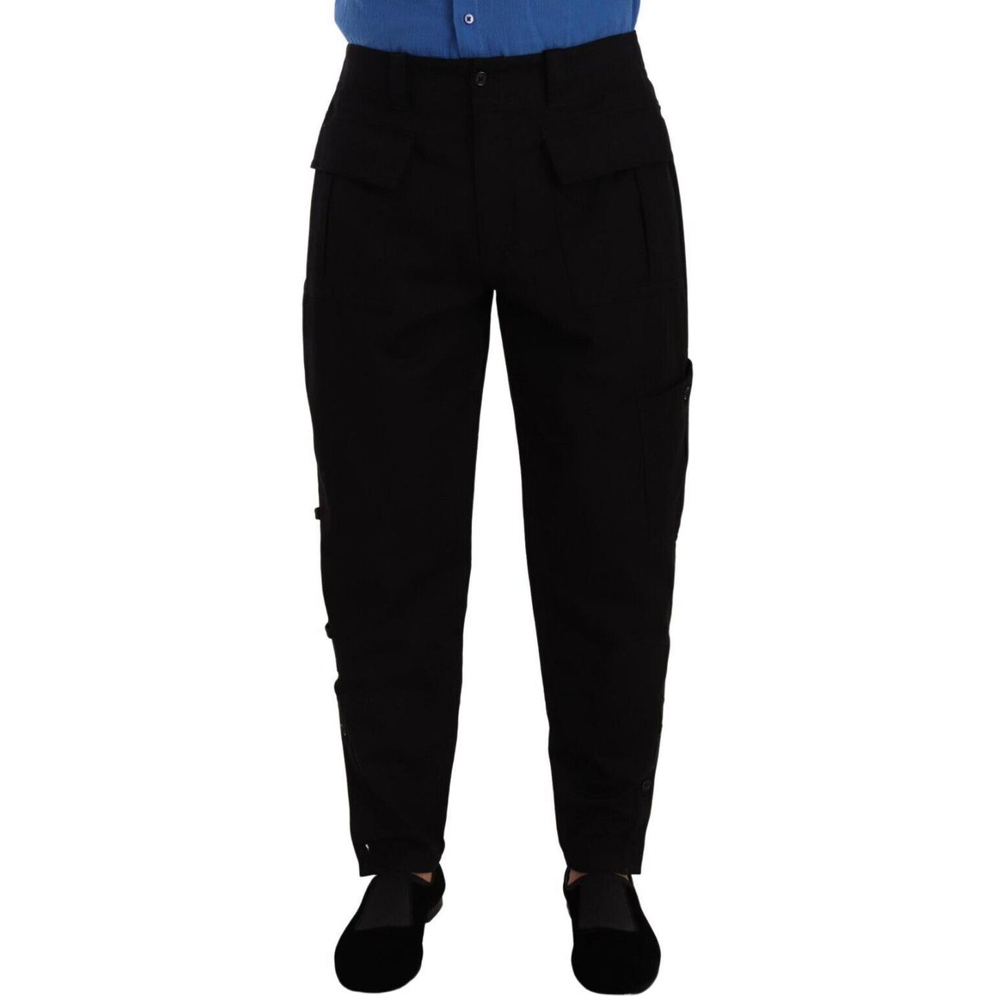Dolce & Gabbana Chic Black Cargo Pants with Stretch Comfort Dolce & Gabbana Black