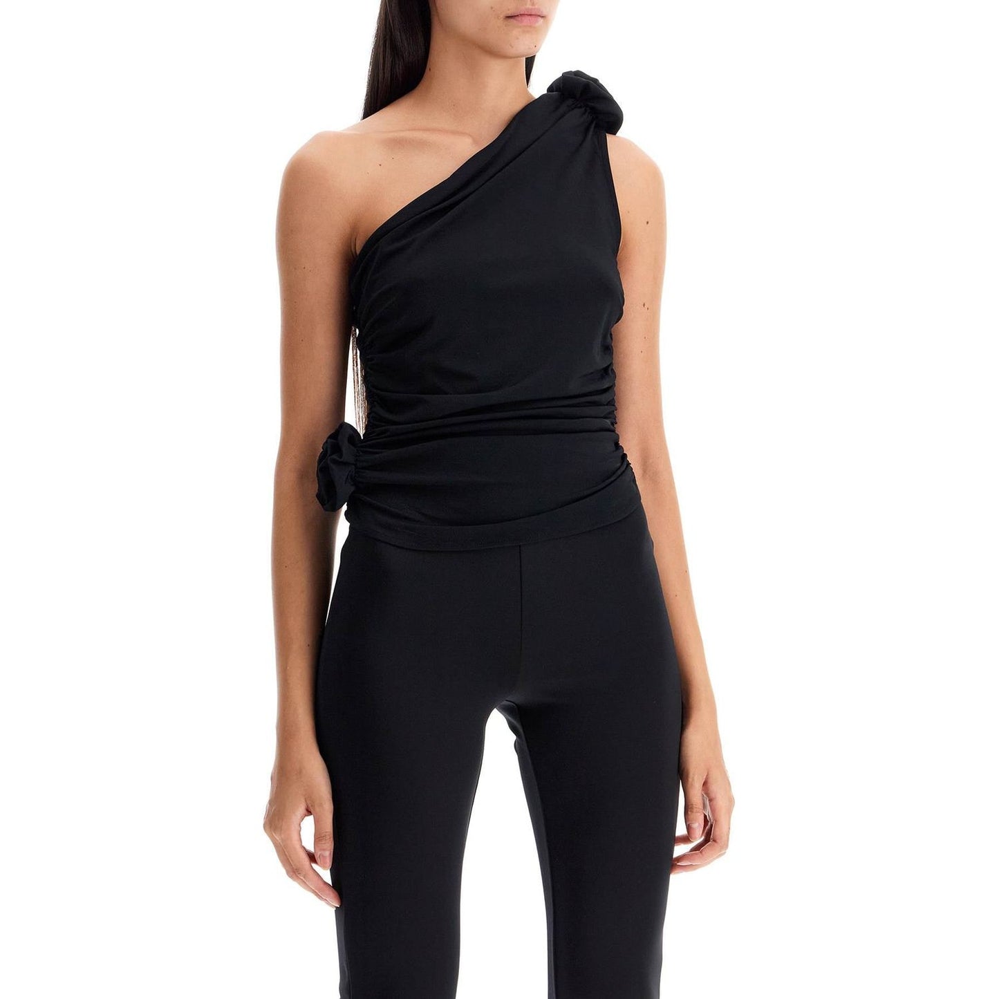 Magda Butrym one-shoulder jersey top Topwear Magda Butrym Rosy Brown