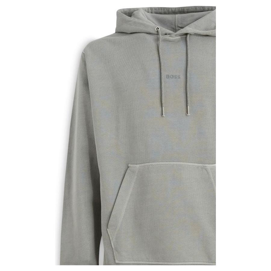 Hugo Boss Elegant Grey Cotton Hooded Sweatshirt Hugo Boss Dark Gray