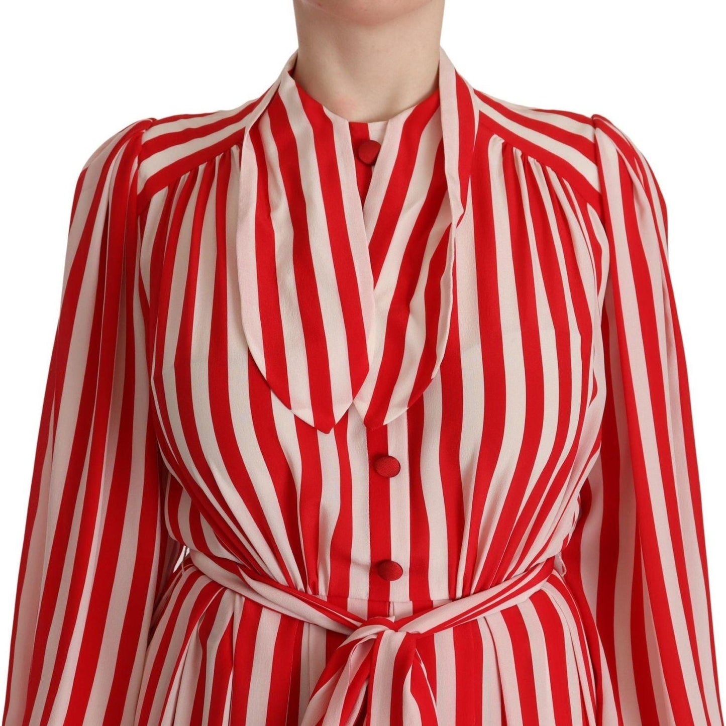 Dolce & Gabbana Elegant Striped Silk Maxi Dress Dolce & Gabbana Thistle