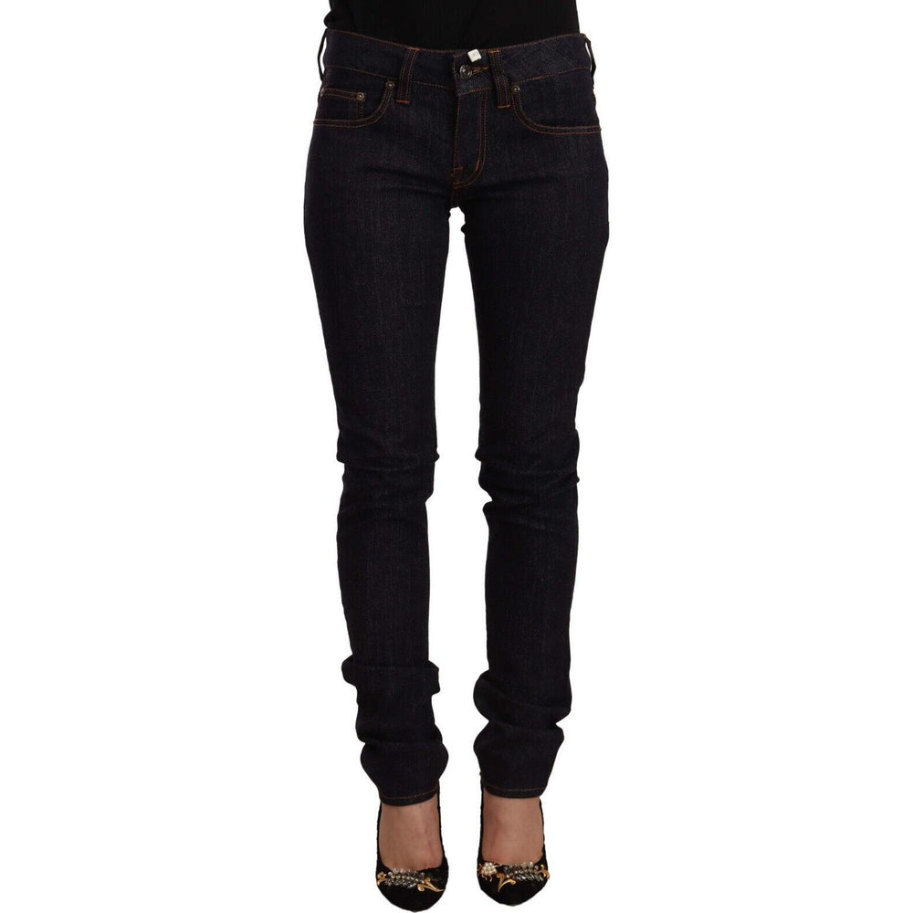 GF Ferre Black Mid Waist Cotton Denim Skinny Jeans PAN72212 - 26