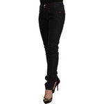 GF Ferre Black Mid Waist Cotton Denim Skinny Jeans PAN72212 - 26