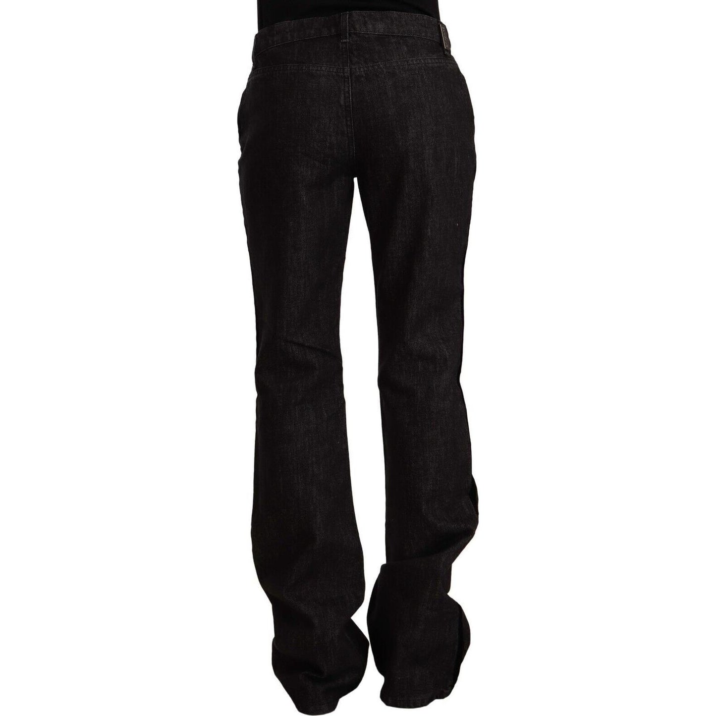 GF Ferre Black Mid Waist Cotton Denim Straight Boot Cut Jeans PAN72216 - 28