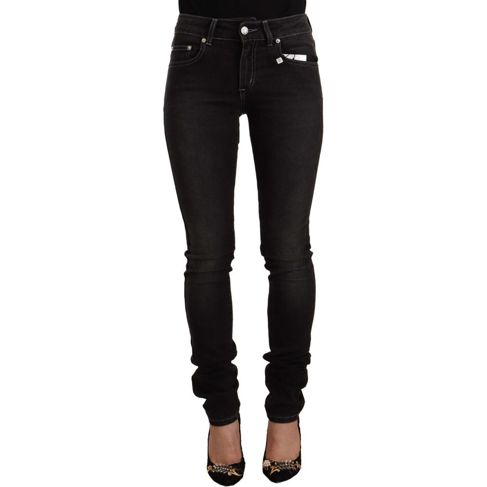 GF Ferre Black Washed Mid Waist Cotton Skinny Slim Fit Jeans PAN72224 - 26