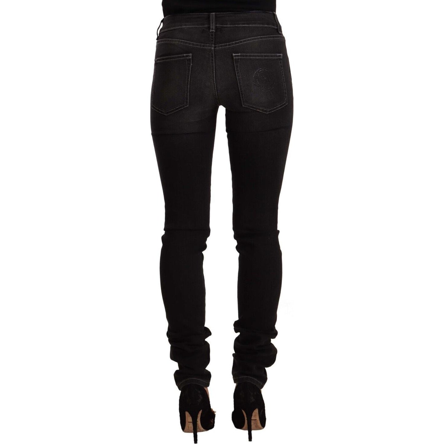 GF Ferre Chic Slim-Fit Black Washed Jeans GF Ferre Black